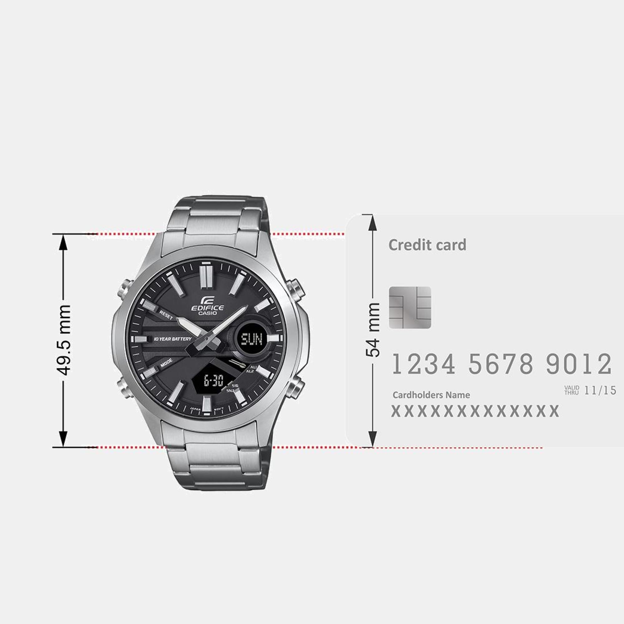 Casio Edifice Men Quartz Black Dial Analog-Digital Stainless Steel Watch ED624 - view 6