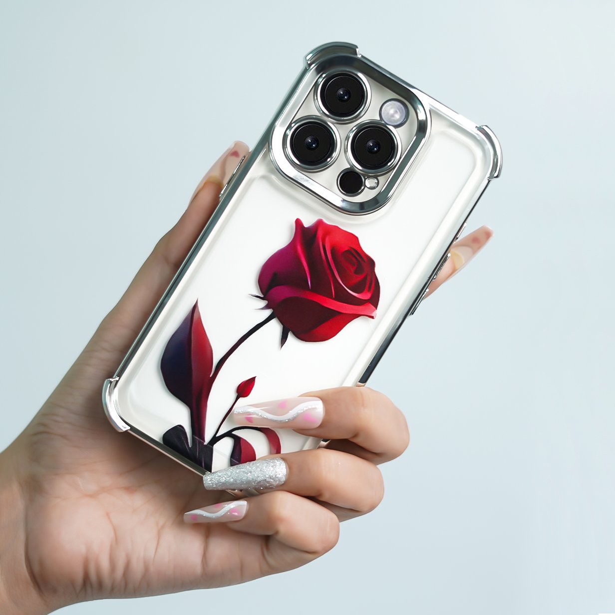 Peeperly Luxury Crystal Clear Rose Case – No Color