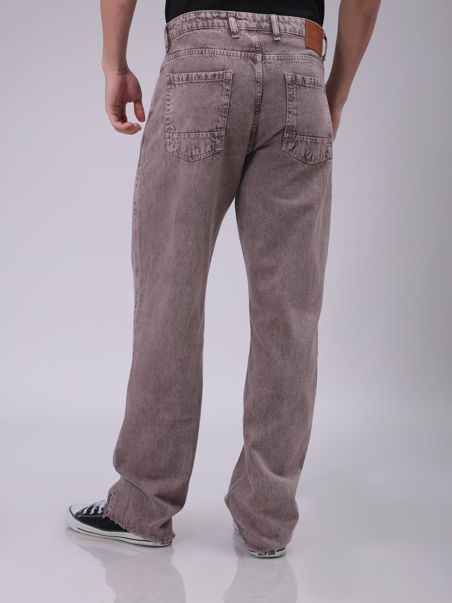 The Indian Garage Co Men's Purple Relaxed Straight Fit Solid Carpenter Jeans - view 5