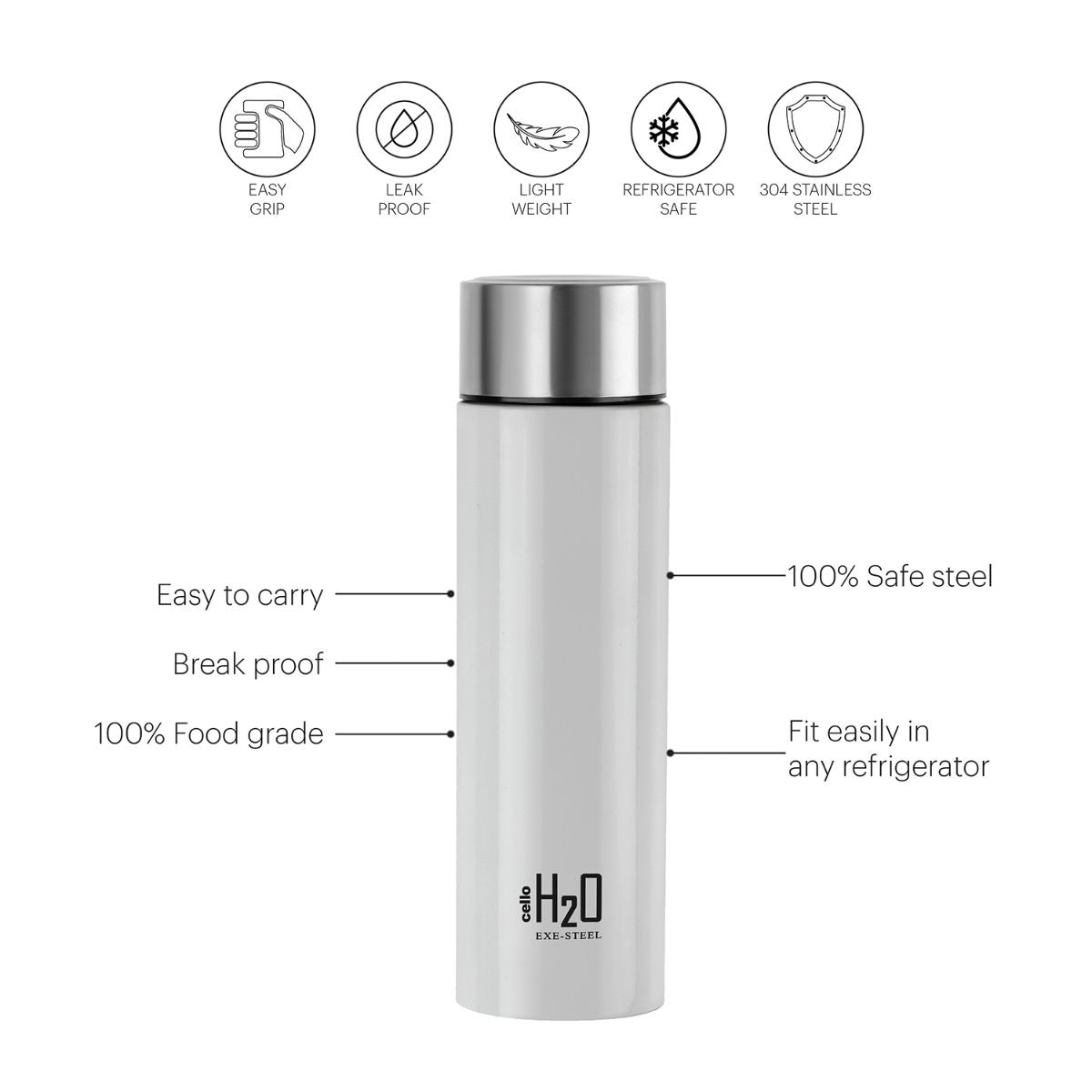 Cello H2O Stainless Steel Water Bottle, 1000ml - view 21