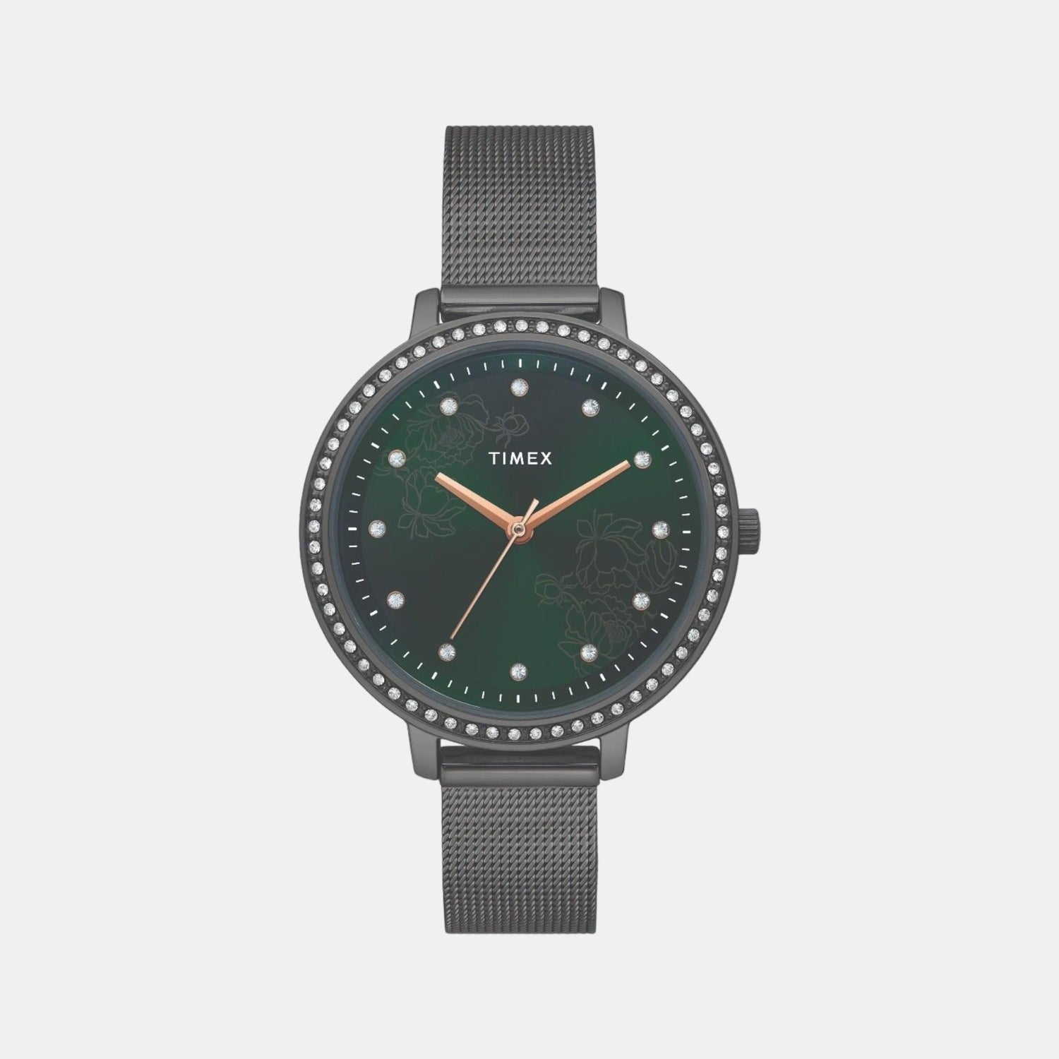 Timex Fashion Women Quartz Green Dial Analog Stainless Steel Watch TWEL14704