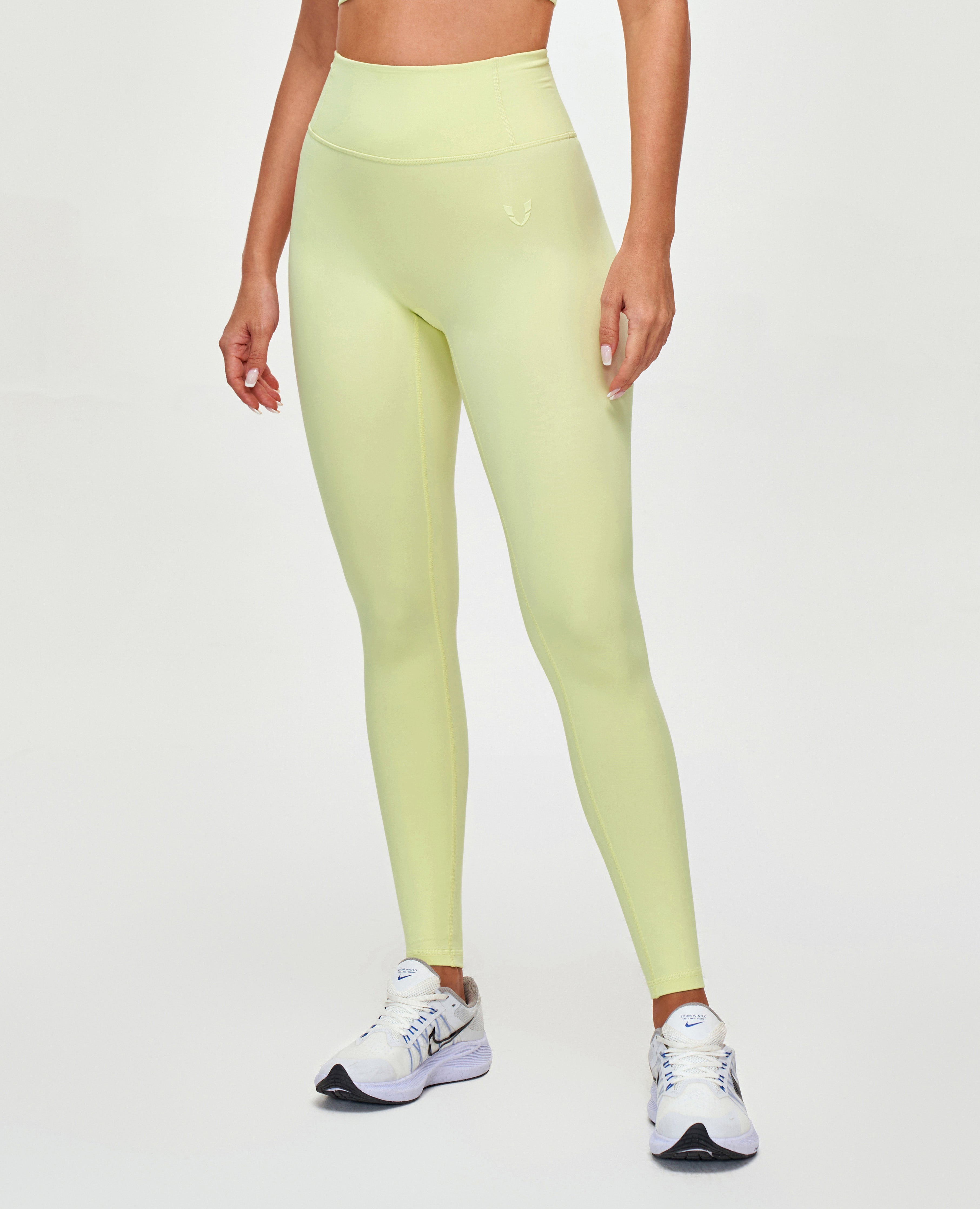 FIRM ABS High Waisted Workout Leggings - Light Yellow - view 2