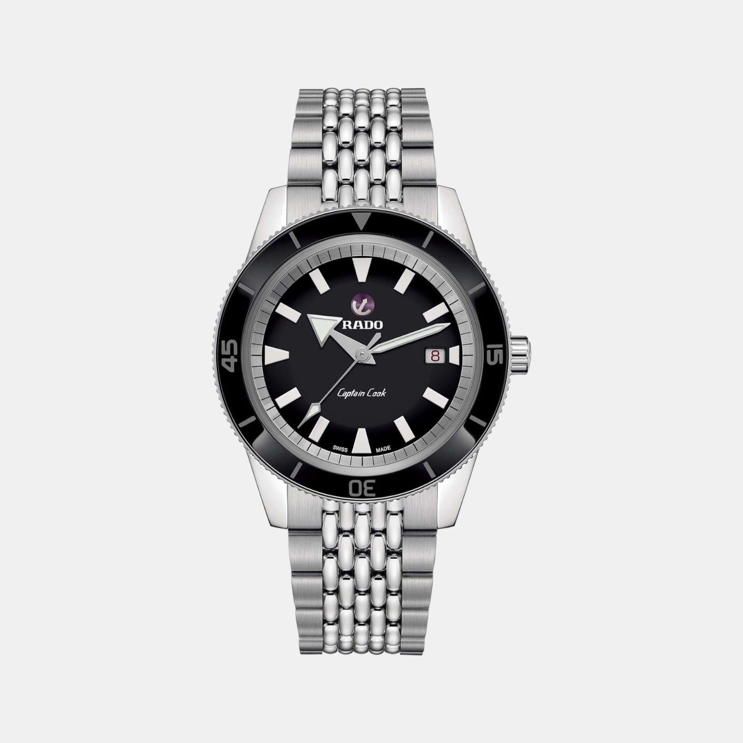 Rado Captain Cook Men Automatic Black Dial Analog Stainless Steel Watch R32505153