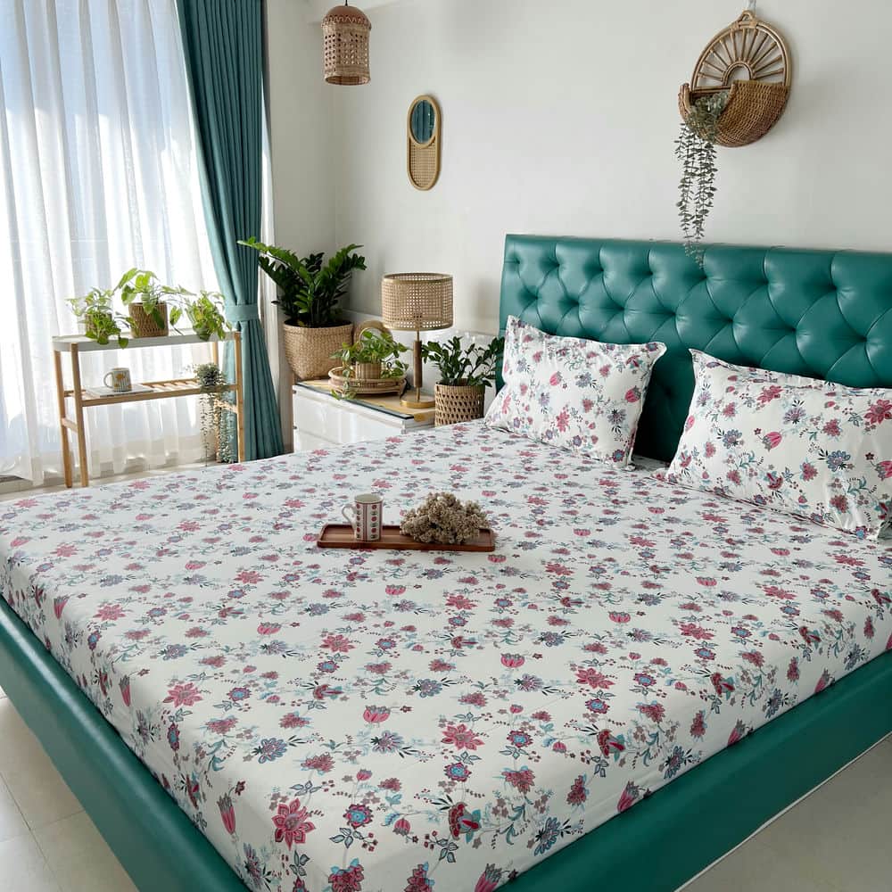 Urban Space -Home Furnishing Store Cotton Bedsheet + AC Blanket Combo Pack - (Combo 14 - Paradise Pink and Blue + Jaipur) - view 5