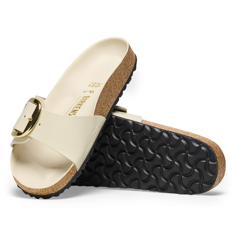 Birkenstock Madrid Big Buckle Natural Leather Patent