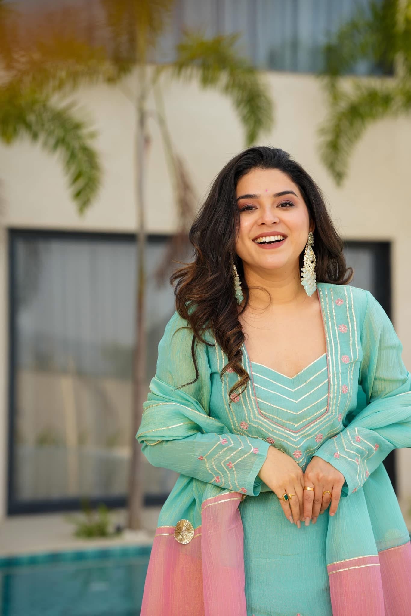 Idaho0 Cloudy Marshmallow cosmos kurta palazzo set - view 2