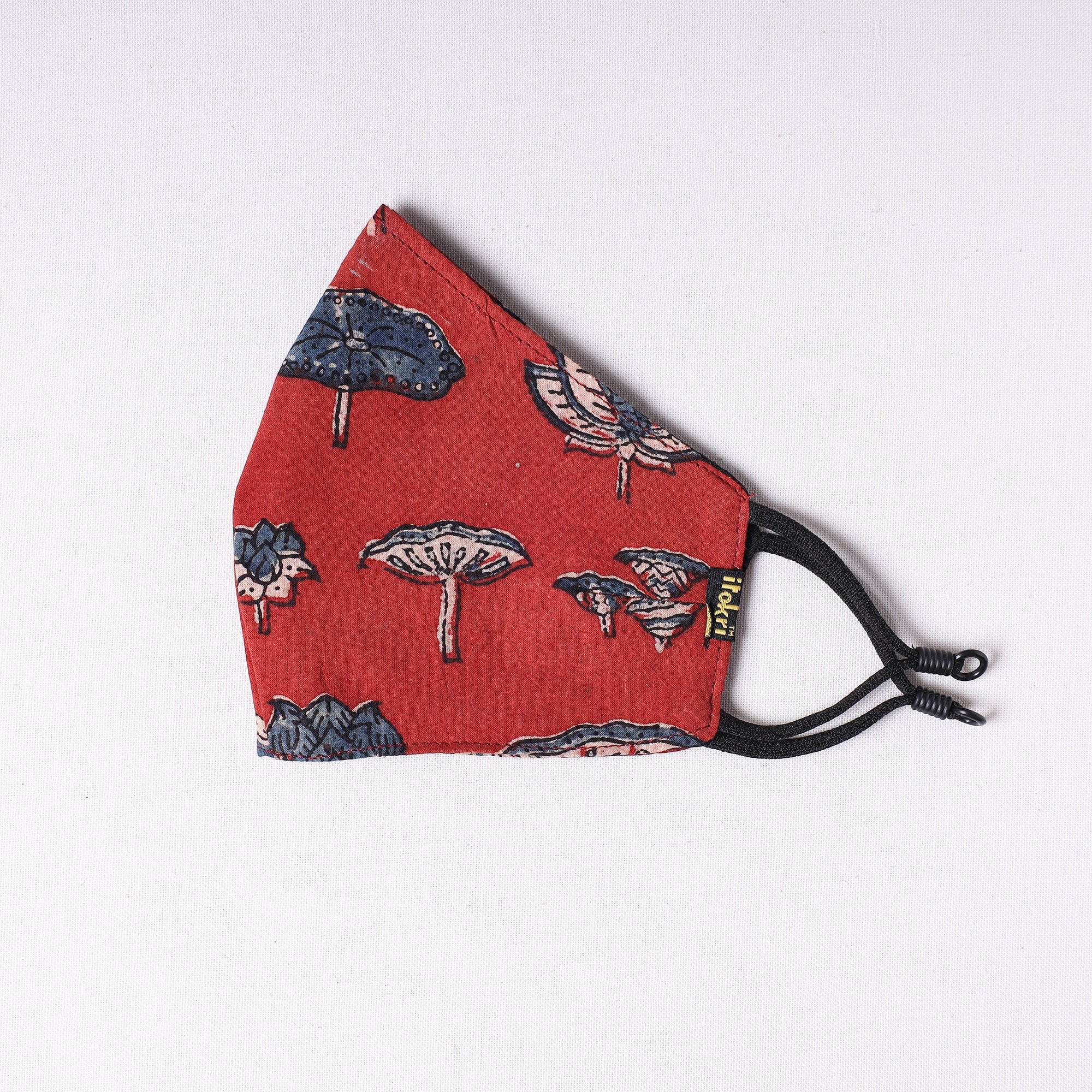 JALPARI Ajrakh Block Printed Cotton 3 Layer Snug Fit Face Cover