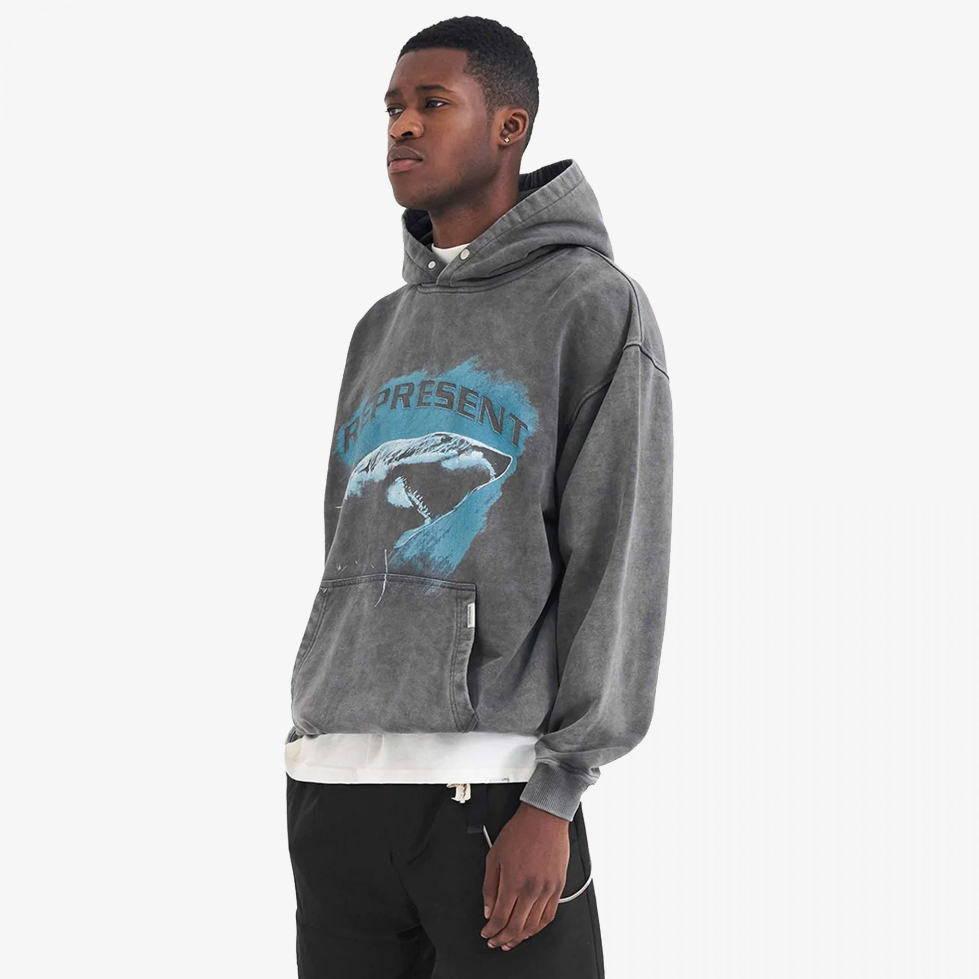 Represent | SHARK HOODIE { VINTAGE GREY