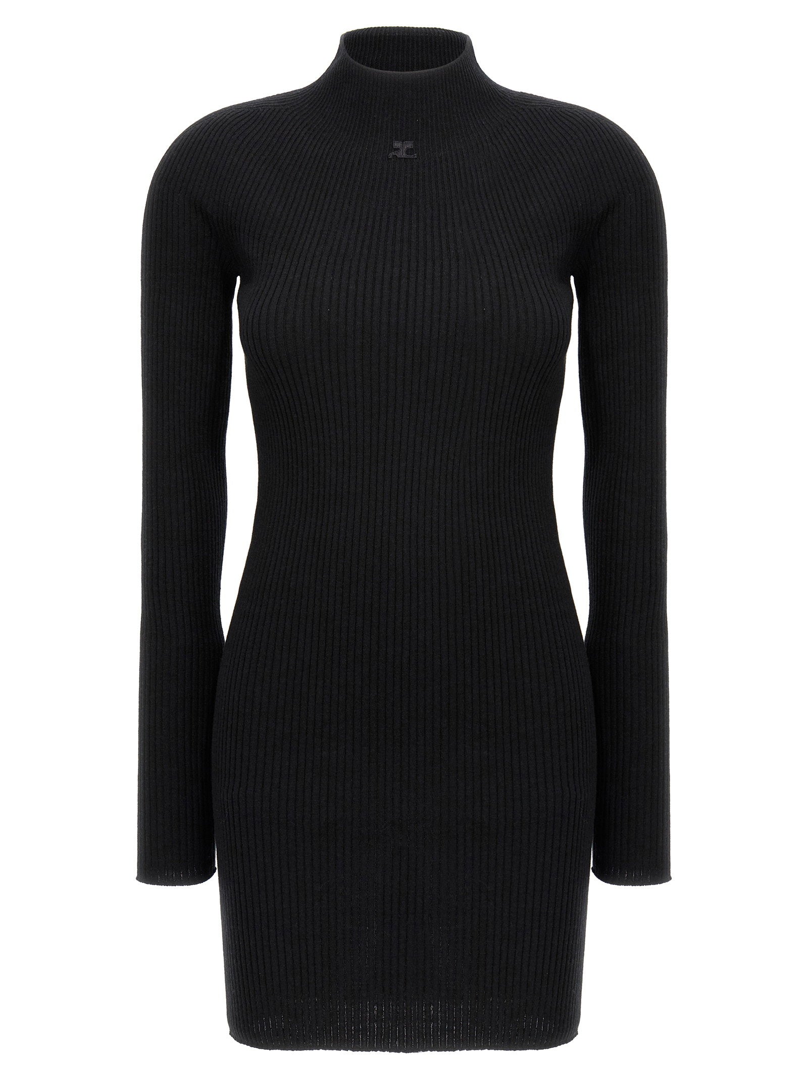 Courreges Solar Light Rib Dress – 80% cotton, 20% wool