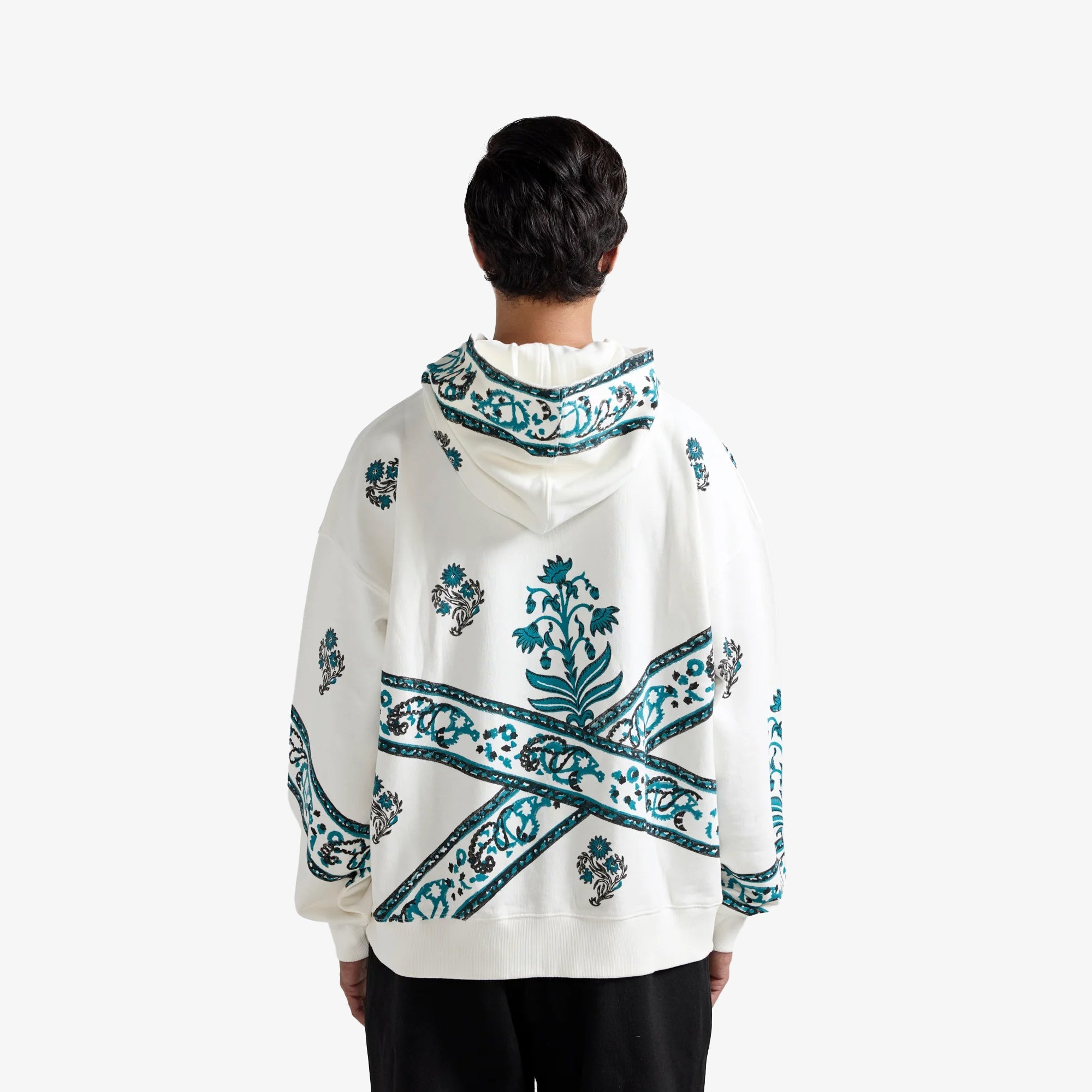 F A R A K | Cosmic Blockprint Hoodie { White - view 2
