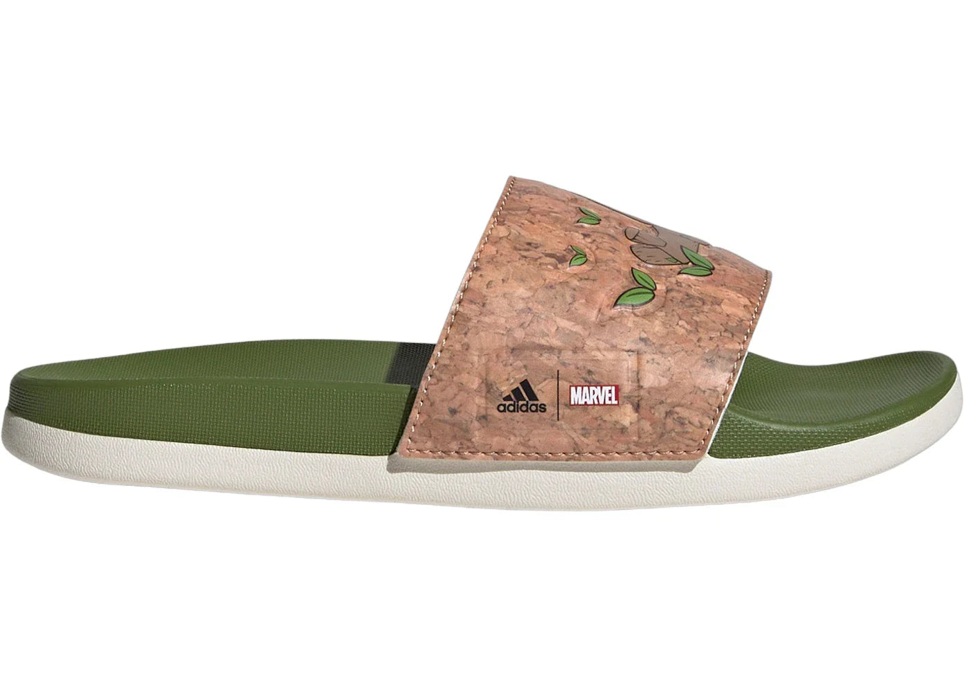 Yeezy adidas Adilette Comfort Slides Marvel Off White Core Black Tech Olive (GS)