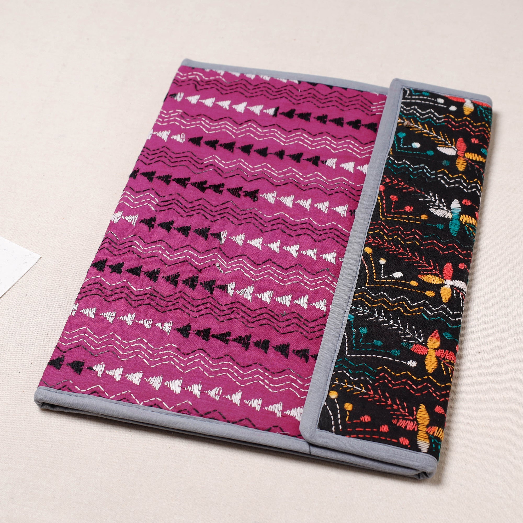 ASALKAAR Bengal Kantha Work Handcrafted File Folder - view 2