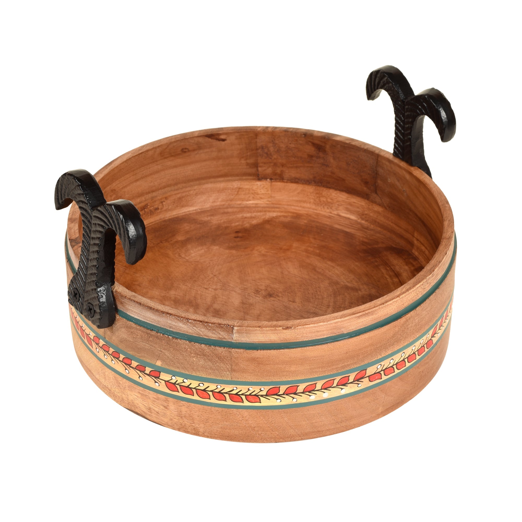 ART CREATIONS BY SUMAN SONTHALIA Beige - Rosho Fruit Basket Handcrafted in Mango Wood - view 3