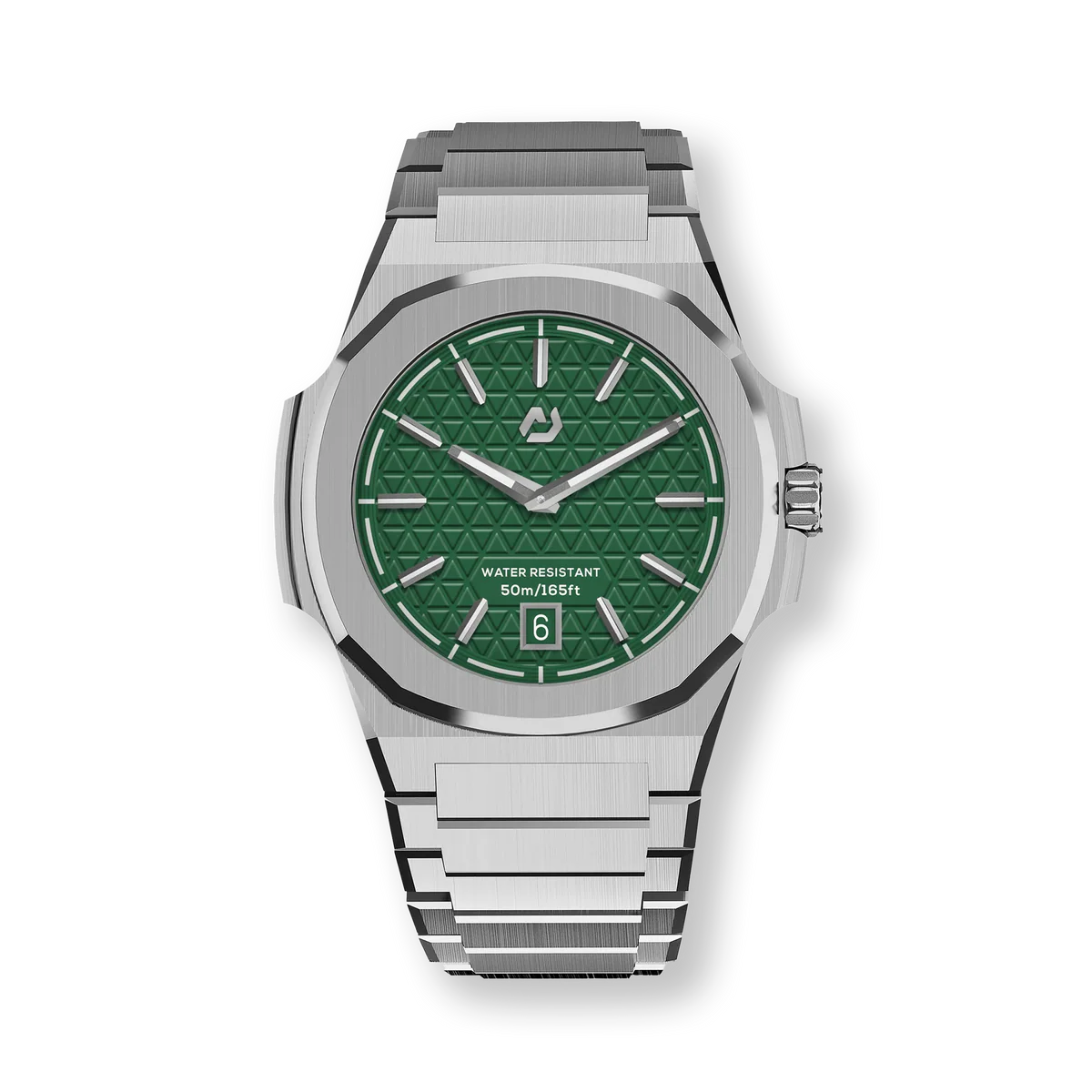 Nuun Official MT Silver Men Analogue Watch Green Dial With Silver Marker - MT Silver 40.5mm