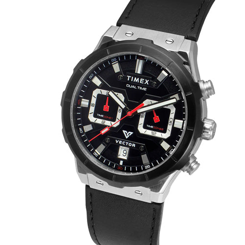 Timex E Class Men Black Round Dial Analog Chronograph Watch 40.5mm TWEG24800 - view 2