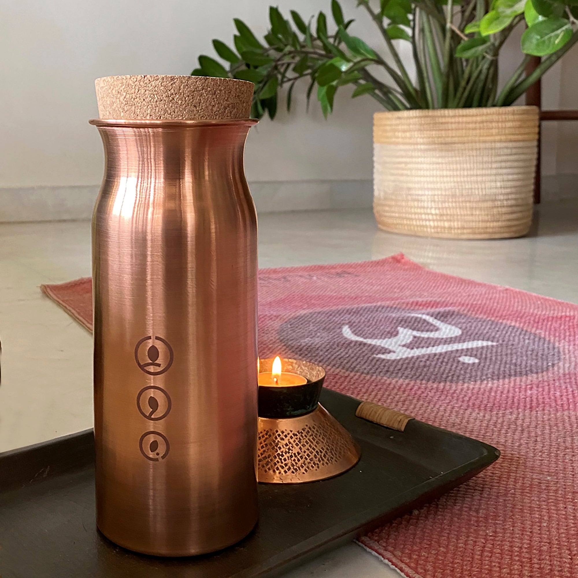STUDIO COPPRE Aqua Tabletop Copper Bottle (1 Ltr) - view 2