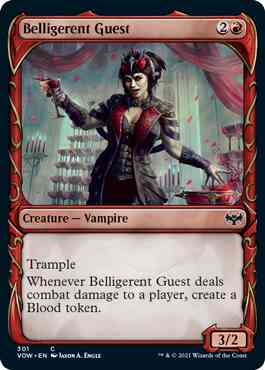 Belligerent guest 301 – Magic Belligerent Guest [301] [Fang Frame Showcase] [Innistrad: Crimson Vow] [Non-Foil]