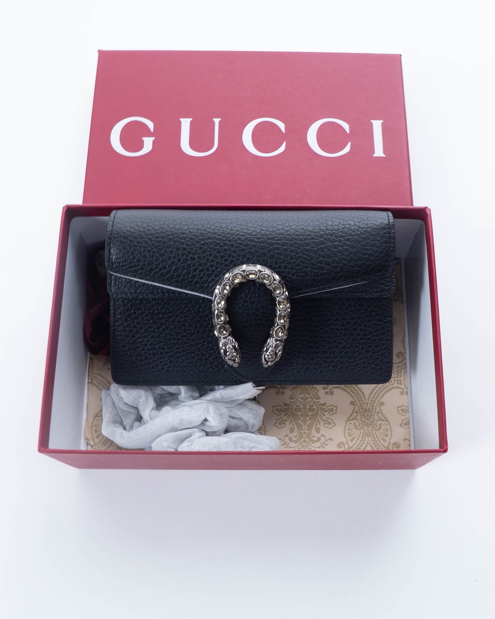Gucci Super Mini Dionysus Leather Crossbody Bag