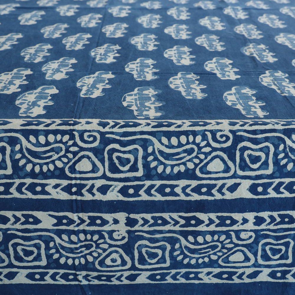 BINDAAS UNLIMITED Blue - Block Art Print Cotton Double Bindaas Bed Sheet (110 x 93 in) - view 3