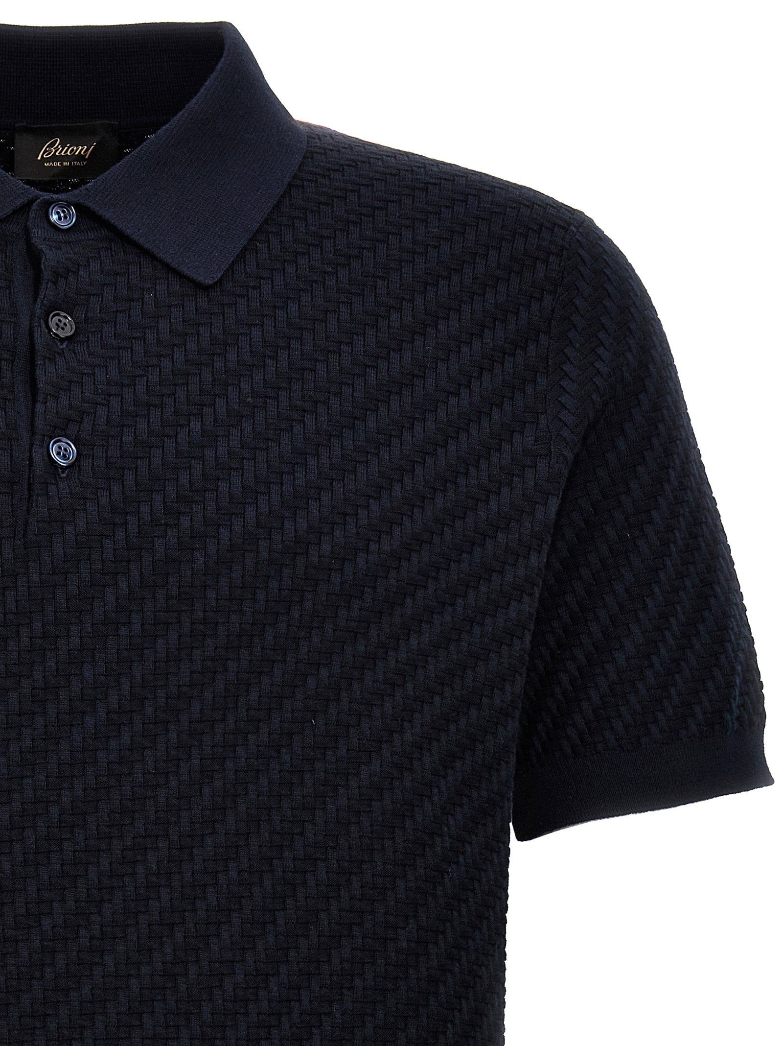 Brioni Woven Knit Polo Shirt - view 3