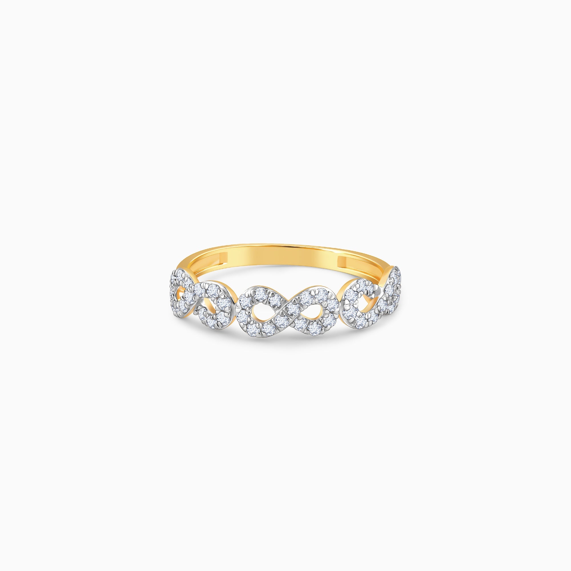 GIVA Jewellery Gold Classic Infinito Diamond Ring
