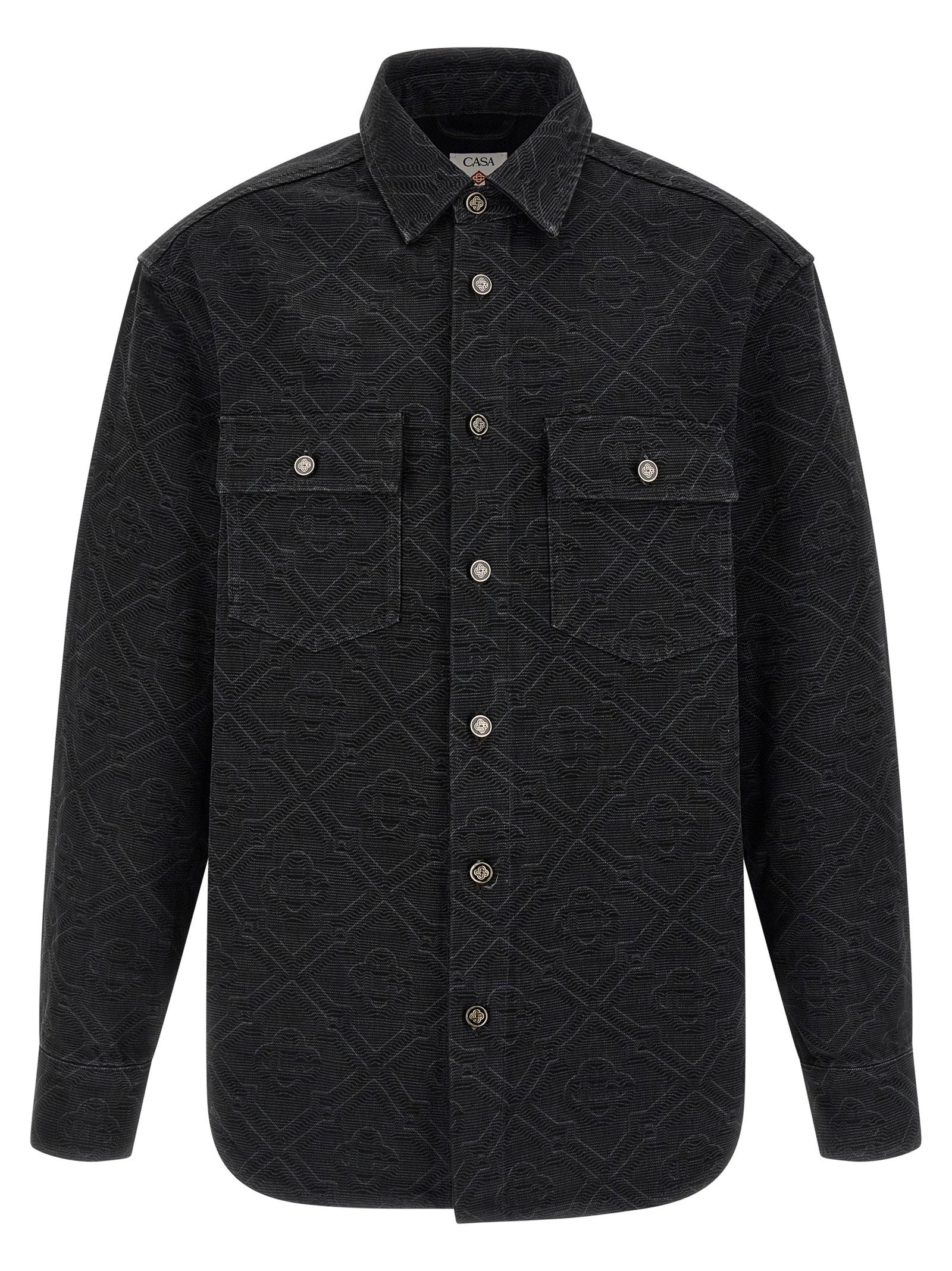Casablanca Laser Monogram Denim Overshirt – 100% cotton