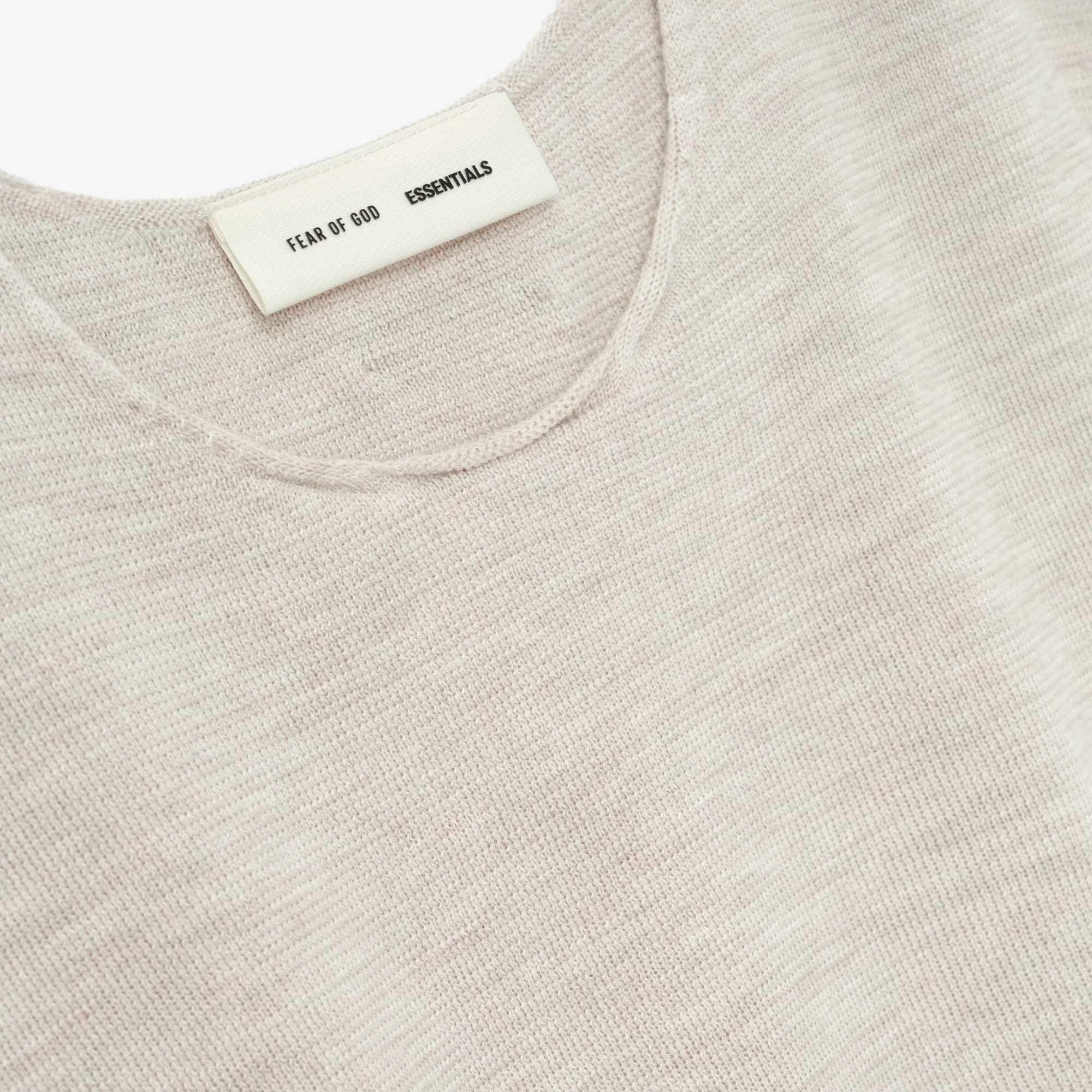 Fear Of God Essentials SS25 Merino Crewneck Sweater- Heather Stone - view 2