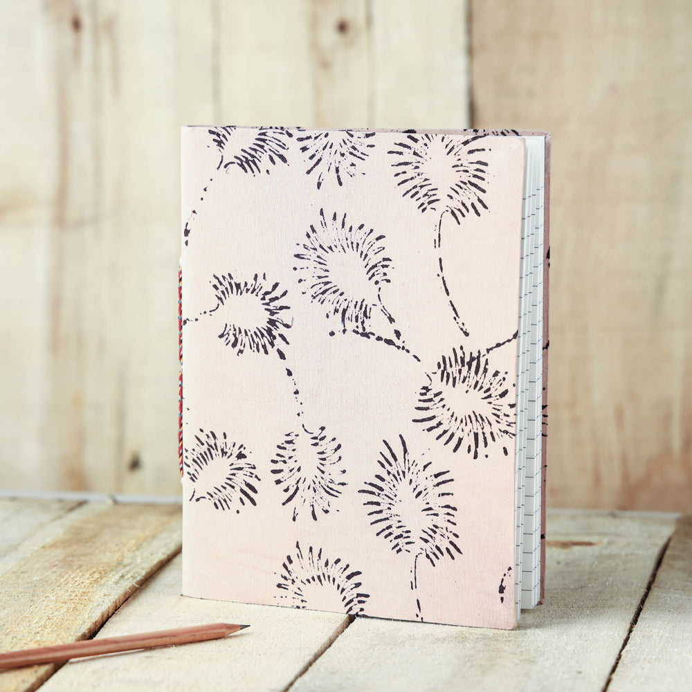 BINDAAS UNLIMITED Beige - Sanganeri Fabric Cover Handmade Paper Notebook (9 x 7 in)