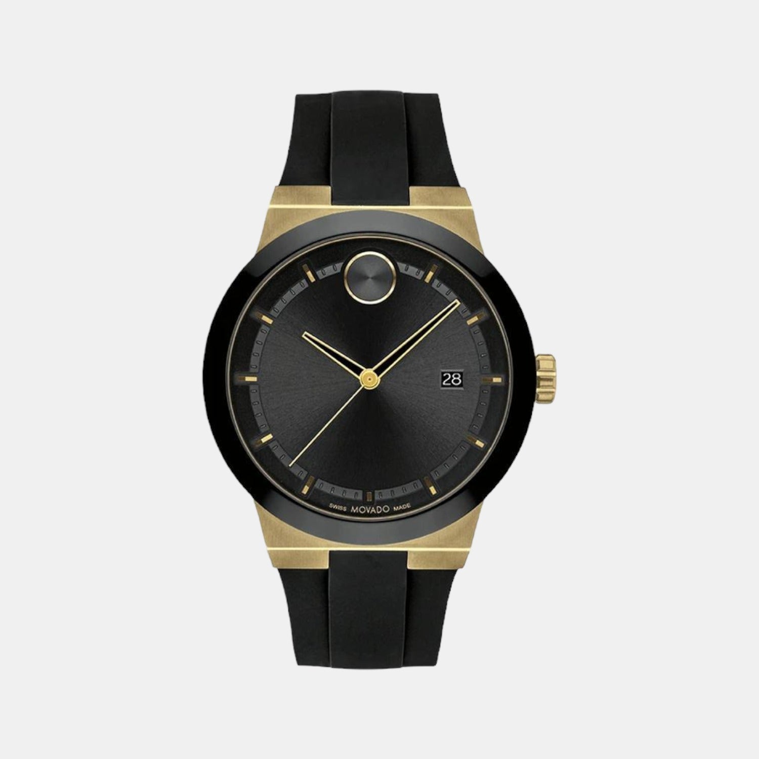 Movado Bold Fusion Men Quartz Black Dial Analog Silicone Watch 3600850