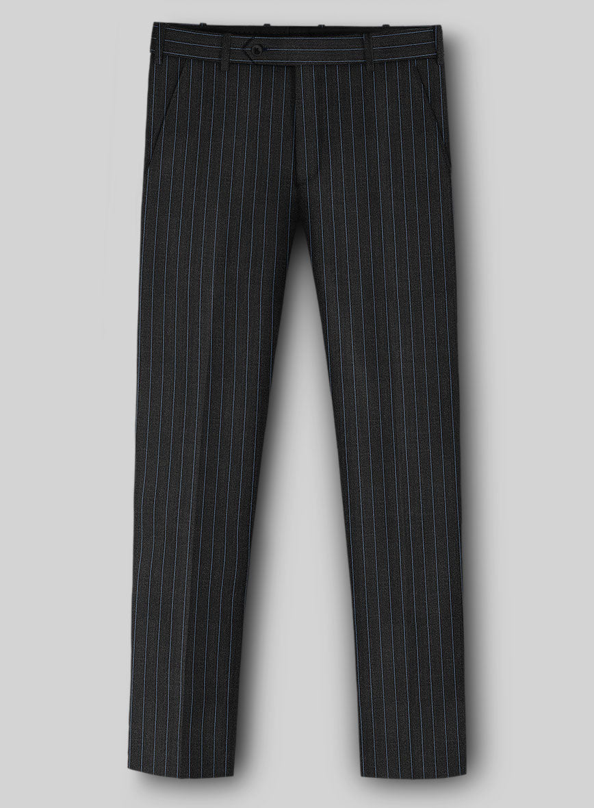 StudioSuits Napolean Abelino Stripe Black Wool Pants