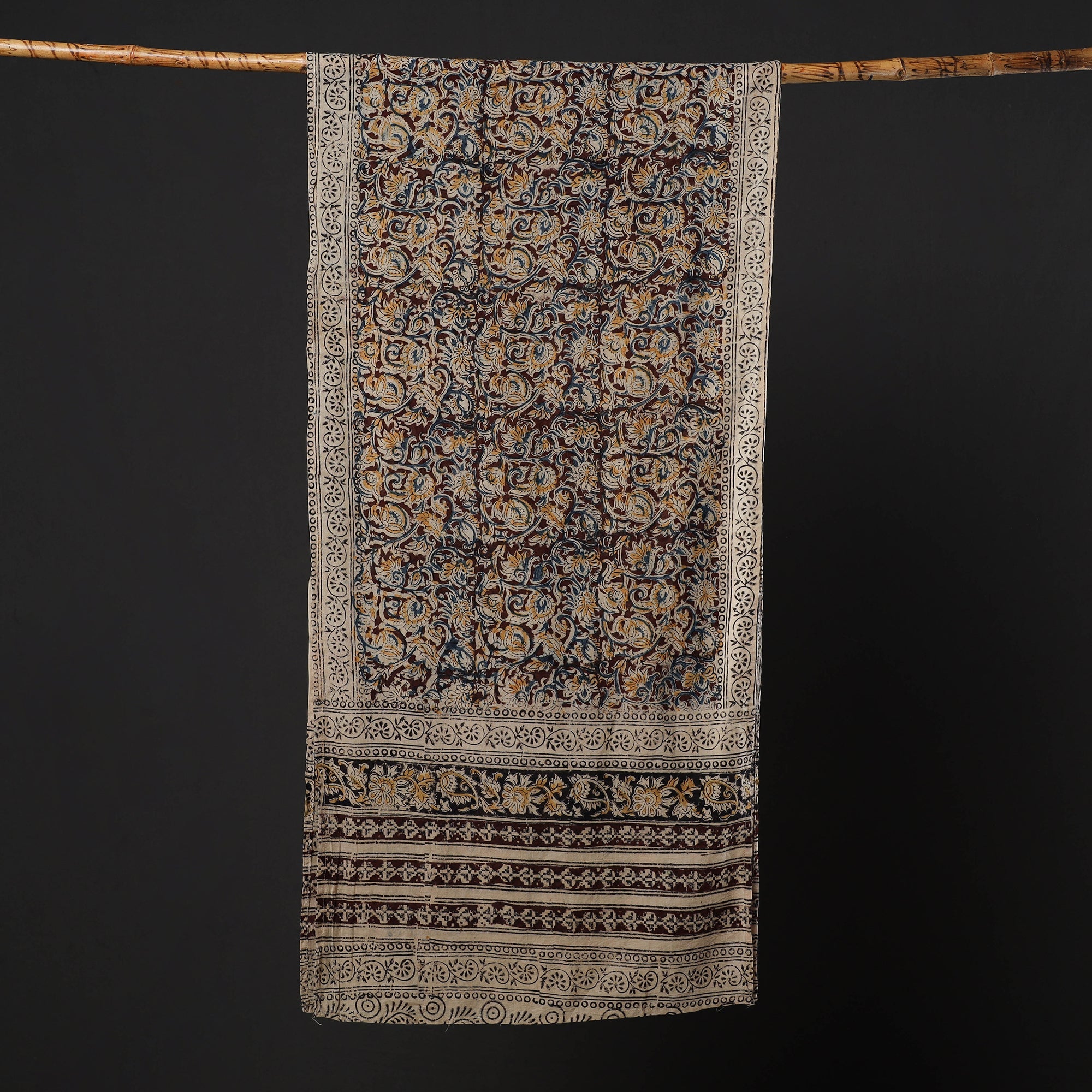 SOUTH KARGHA Brown - Block Printed Cotton Kalamkari Stole 31 - view 2