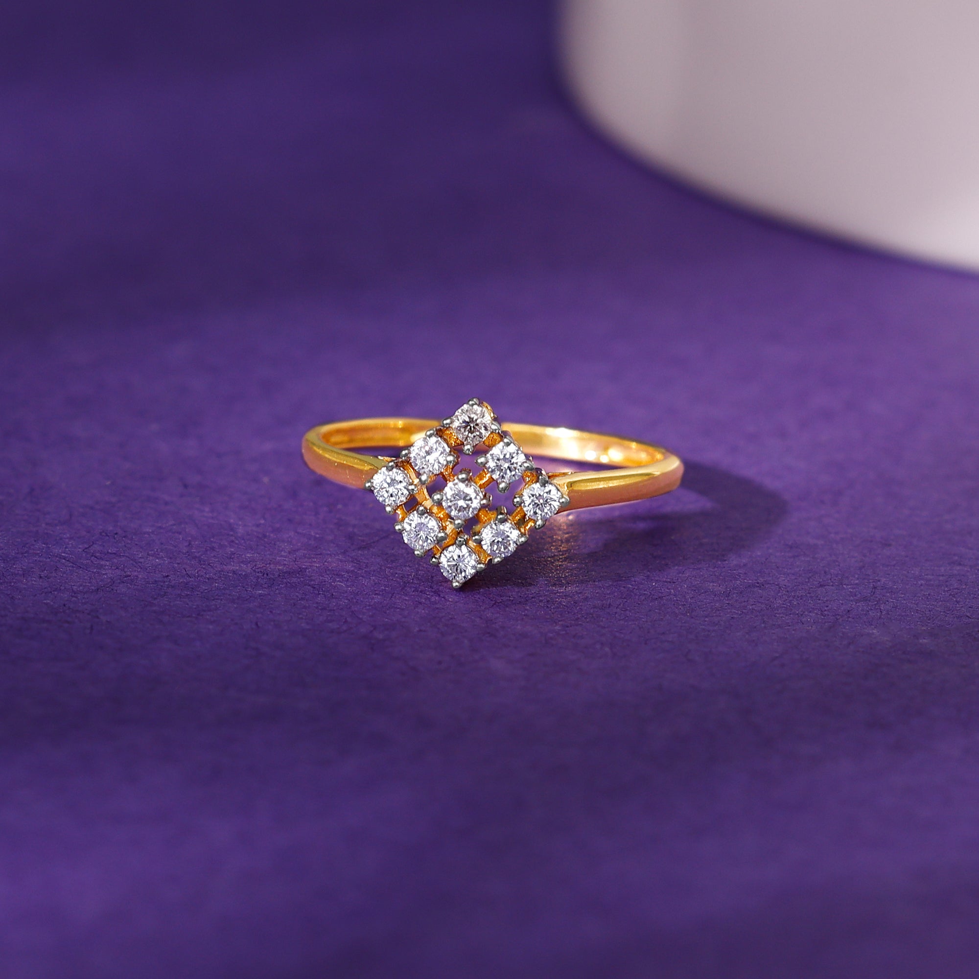 GIVA Jewellery Gold Vierkant Diamond Ring - view 2