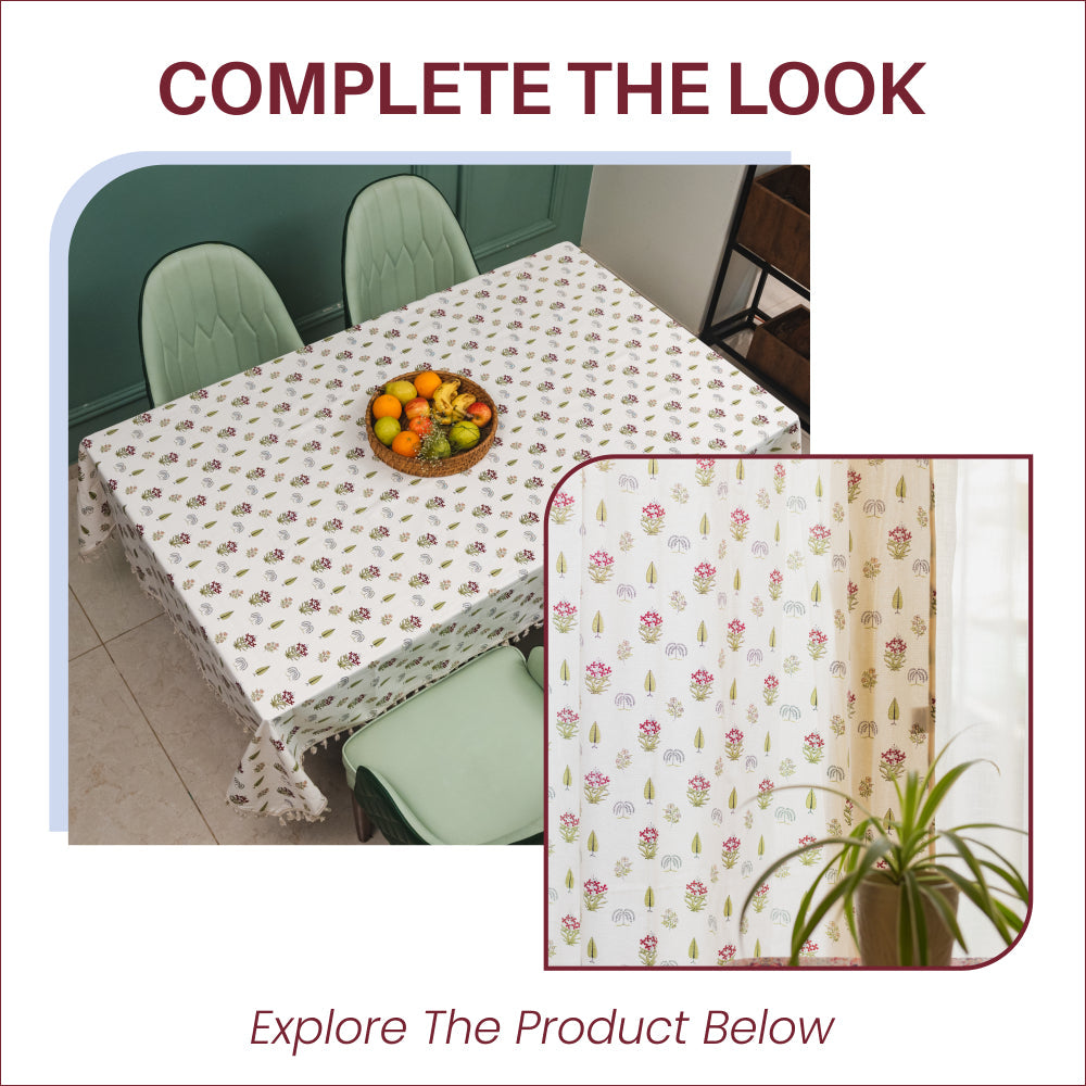 Urban Space -Home Furnishing Store 100% Cotton, room darkening ethnic curtains, Pack of 2 Curtains- Calico Red - view 4
