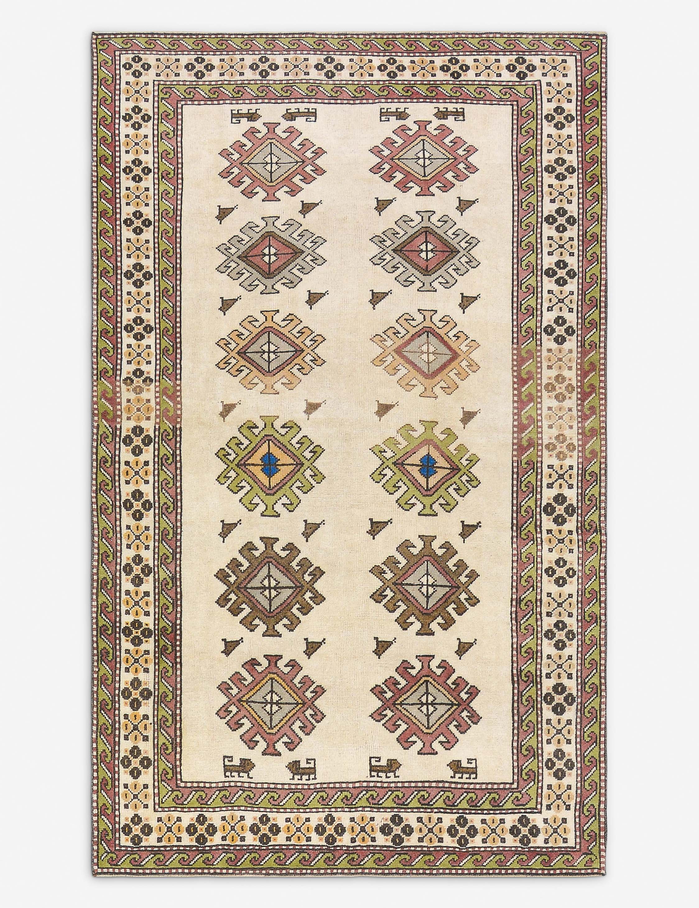 Lulu and Georgia Vintage Turkish Hand-Knotted Wool Rug No. 485, 5' x 8' 3"