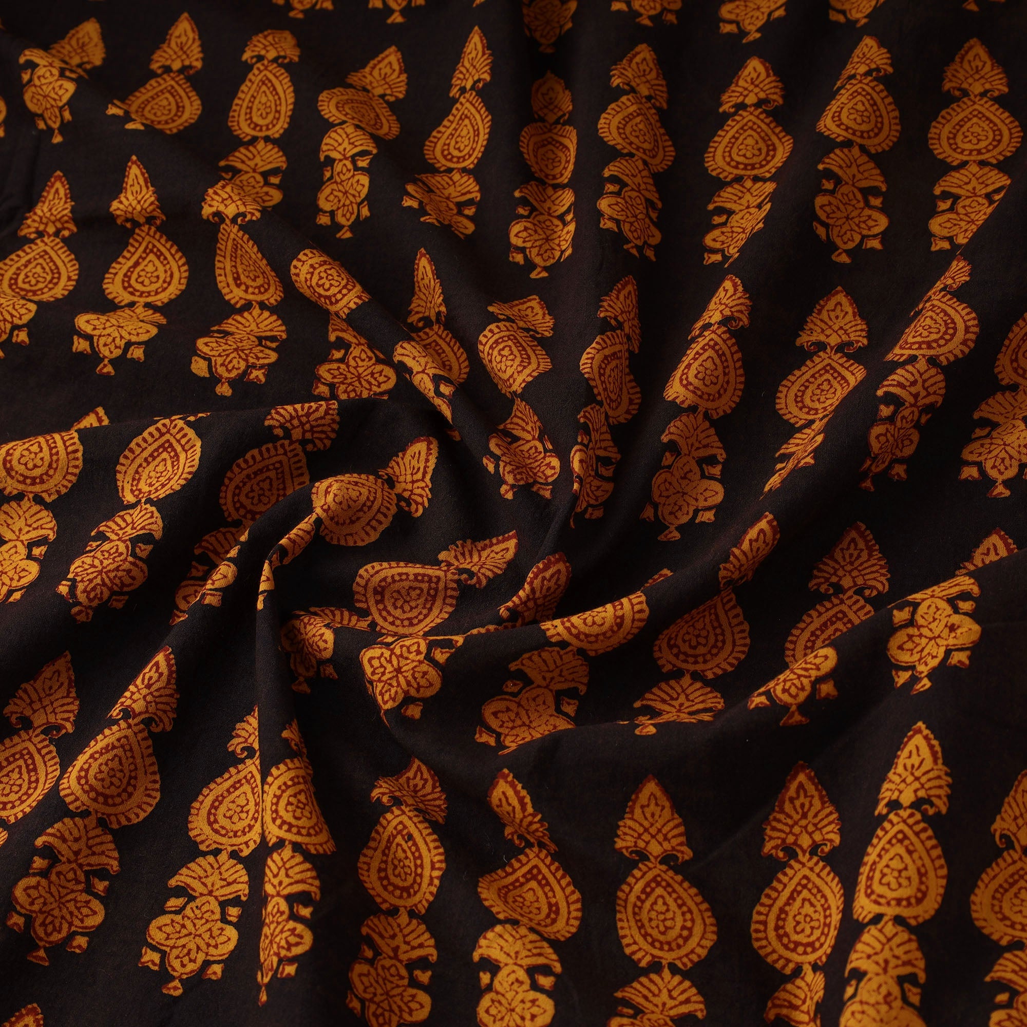 BAGH PRINTS BY UMAR FARUK KHATRI Black - Bagh Block Printed Cotton Fabric 05 - view 3
