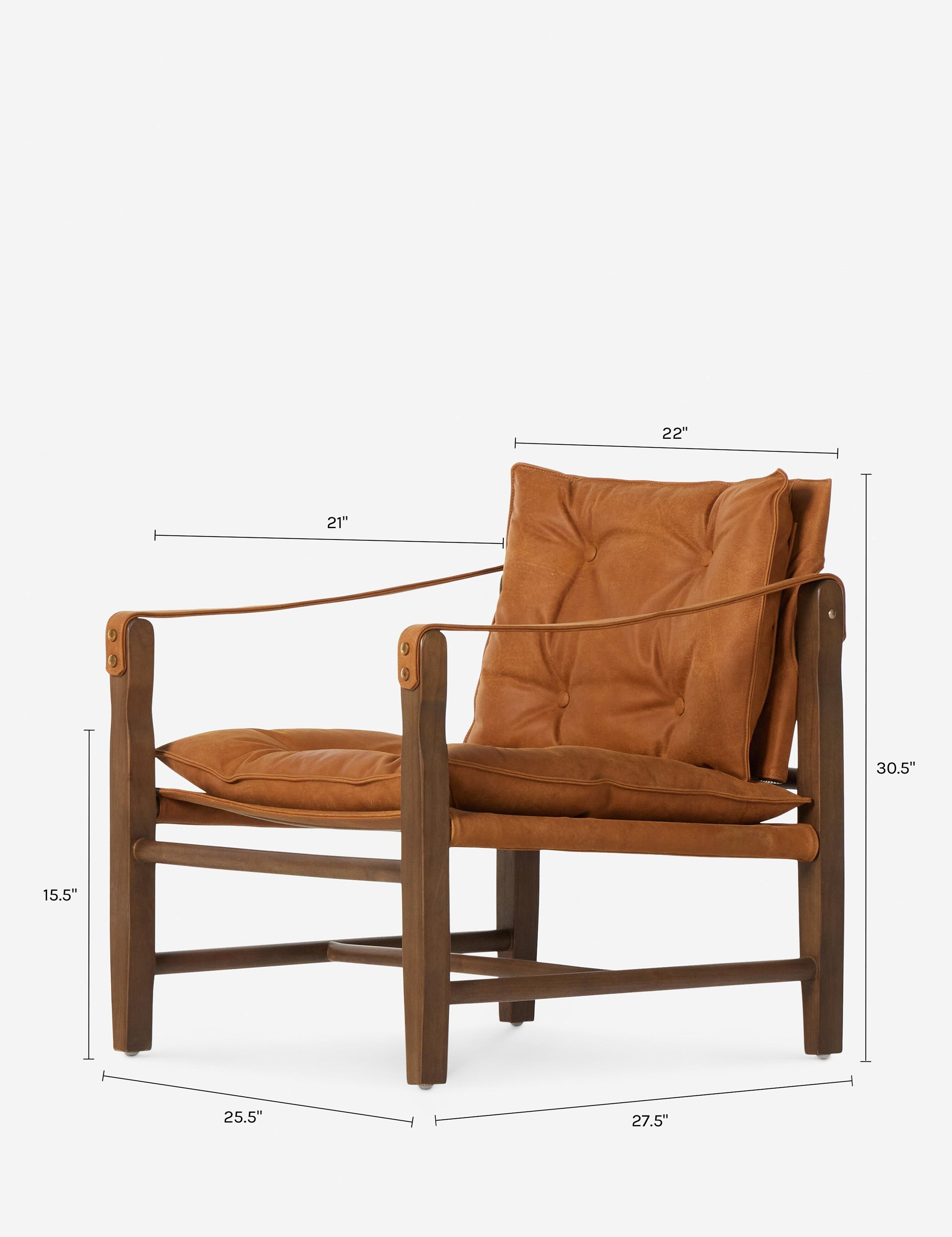 Lulu and Georgia Caruso Accent Chair – Cognac Leather - view 6