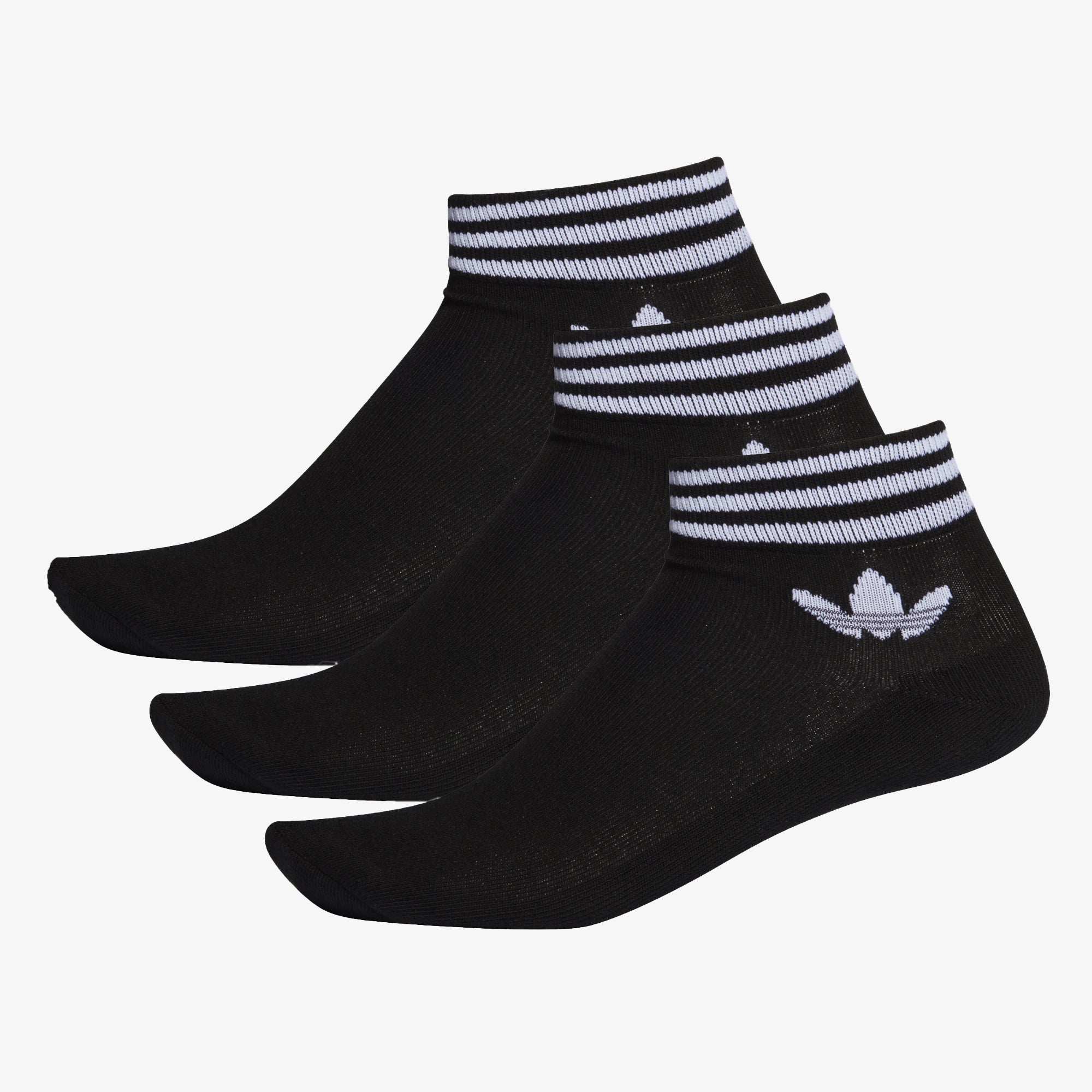 Adidas Originals | TREFOIL ANKLE SOCKS - 3 PAIRS { BLACK/WHITE