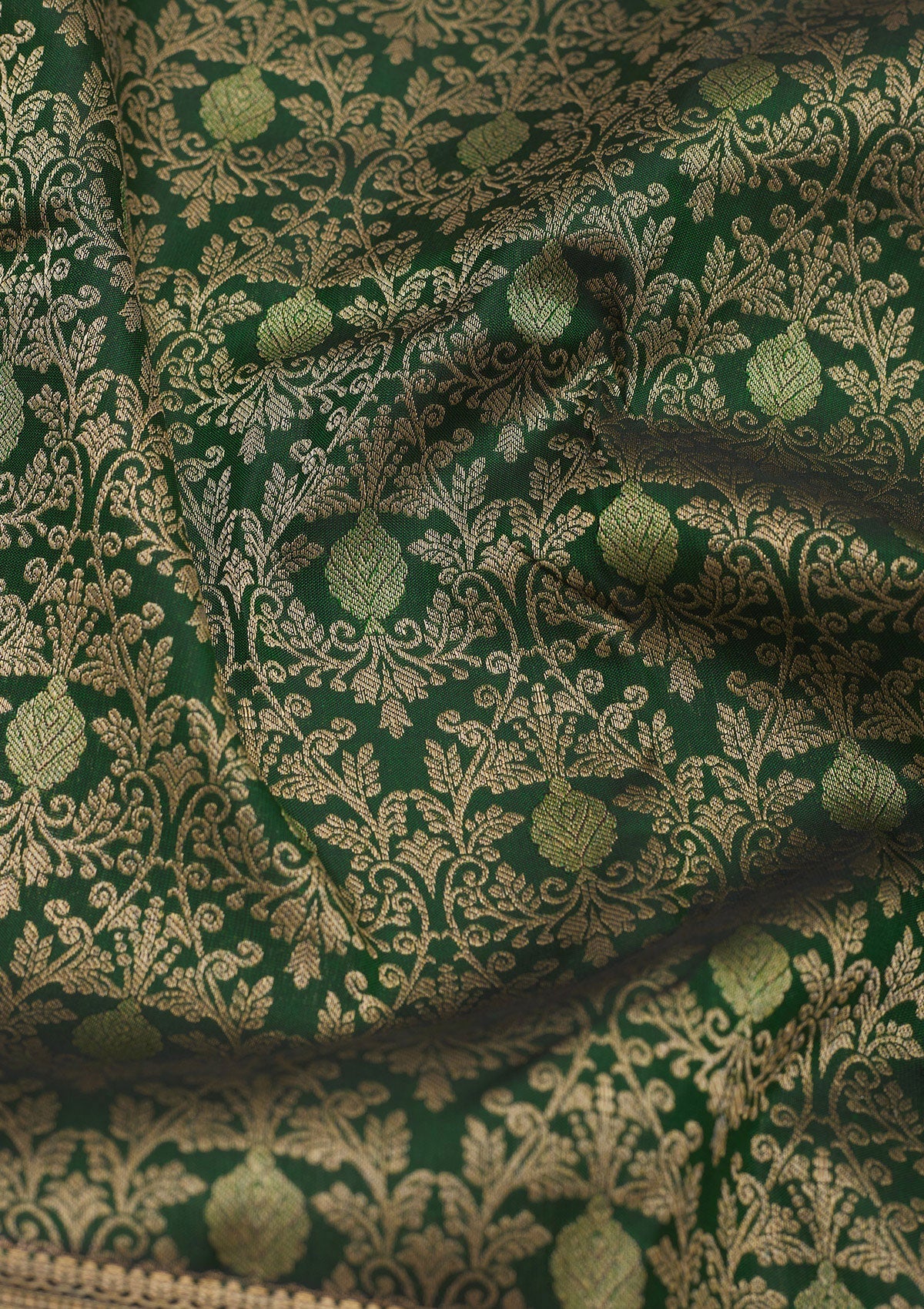 Koskii Bottle Green Zariwork Pure Silk Saree – Women's - view 2