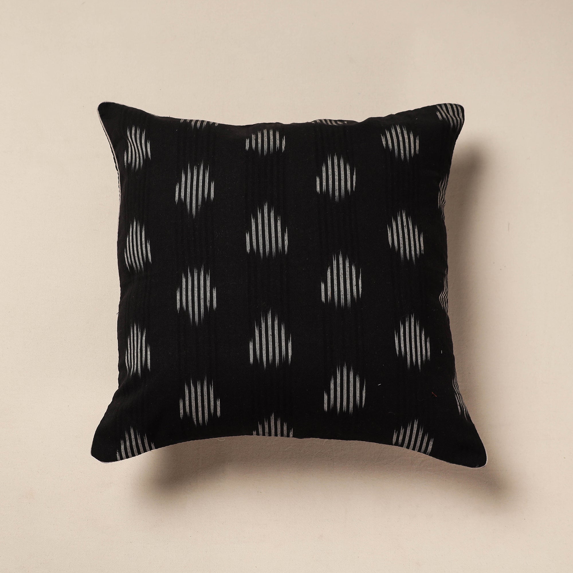SOUTH KARGHA Black - Pochampally Ikat Cotton Cushion Cover (16 x 16 in)