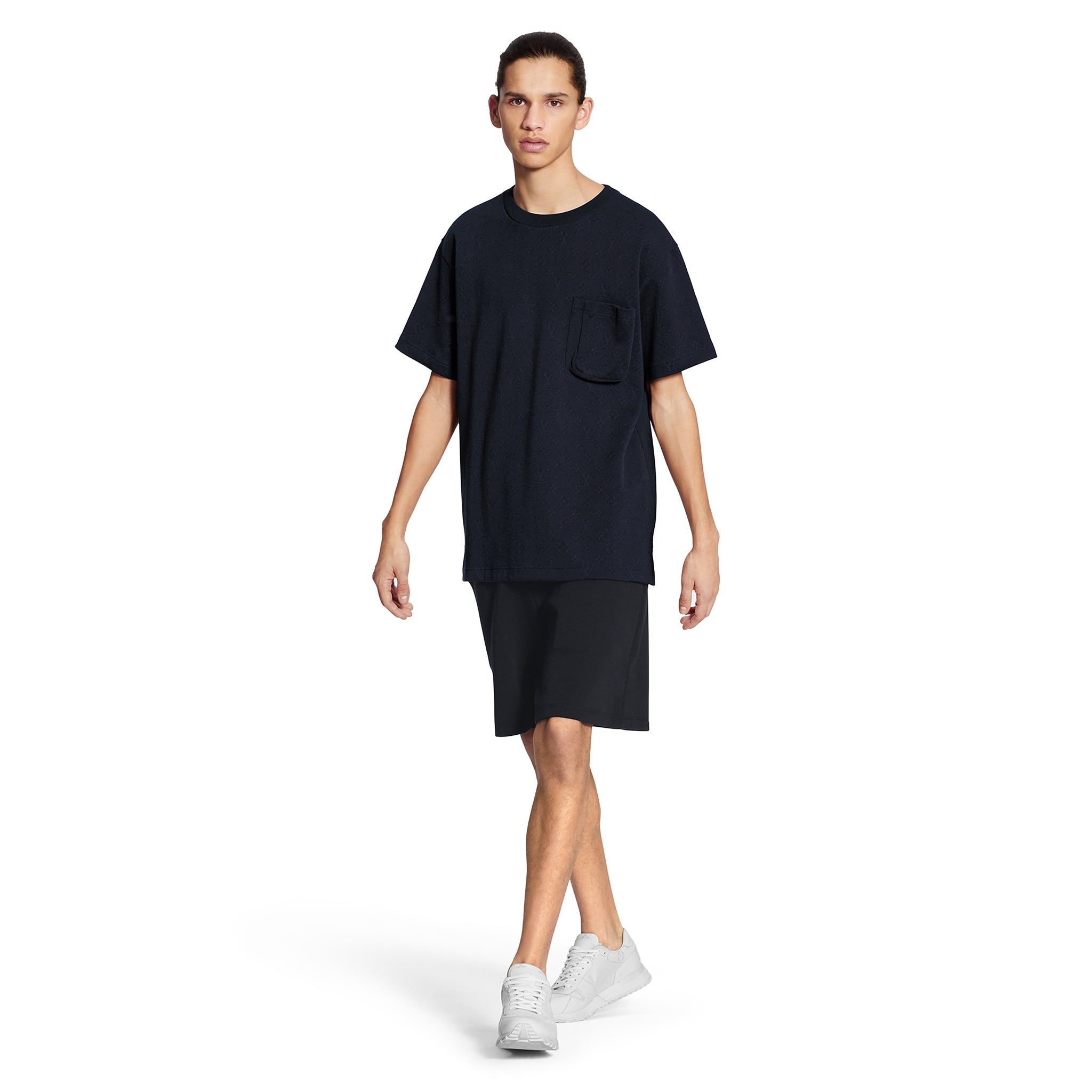 Louis Vuitton Monogram Signature 3D Pocket Cotton T Shirt Dark Blue - view 5