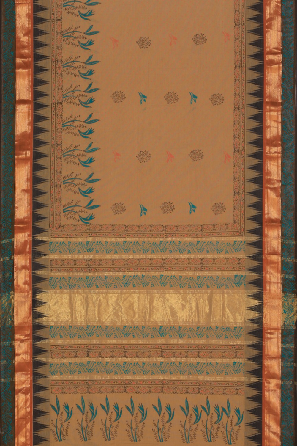 Kalanjali Ethnics Hand block printed cotton saree - view 3
