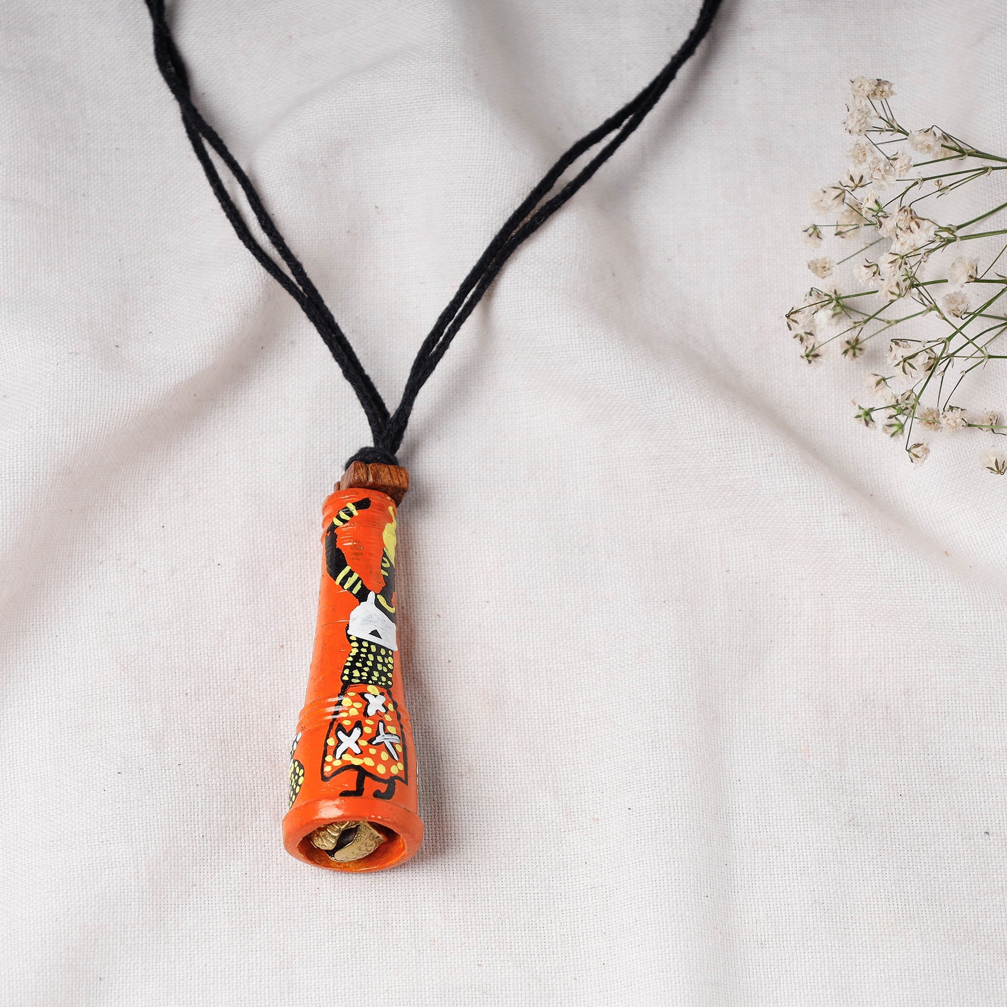 KHUSHBASH - HAPPY LOOM OF EAST Bishnupur Handpainted Terracotta Necklace - view 2