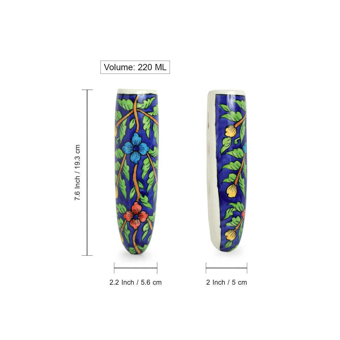 EXCLUSIVELANE 'Blooming Blossoms' Handpainted Wall Planter Pots In Ceramic (Set of 2) - view 7