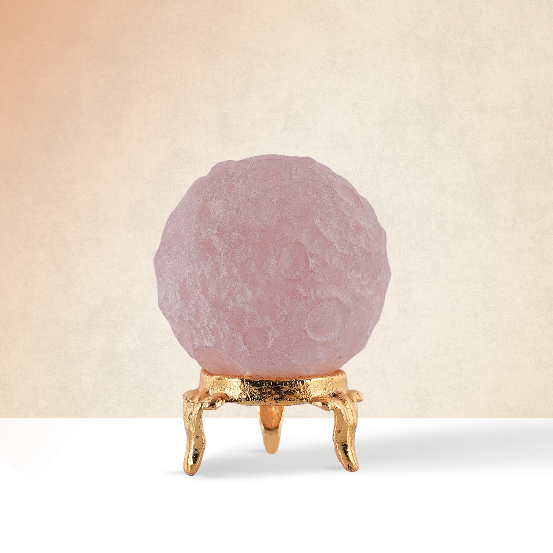 Gemsmantra Rose Quartz Moon Sphere/Ball