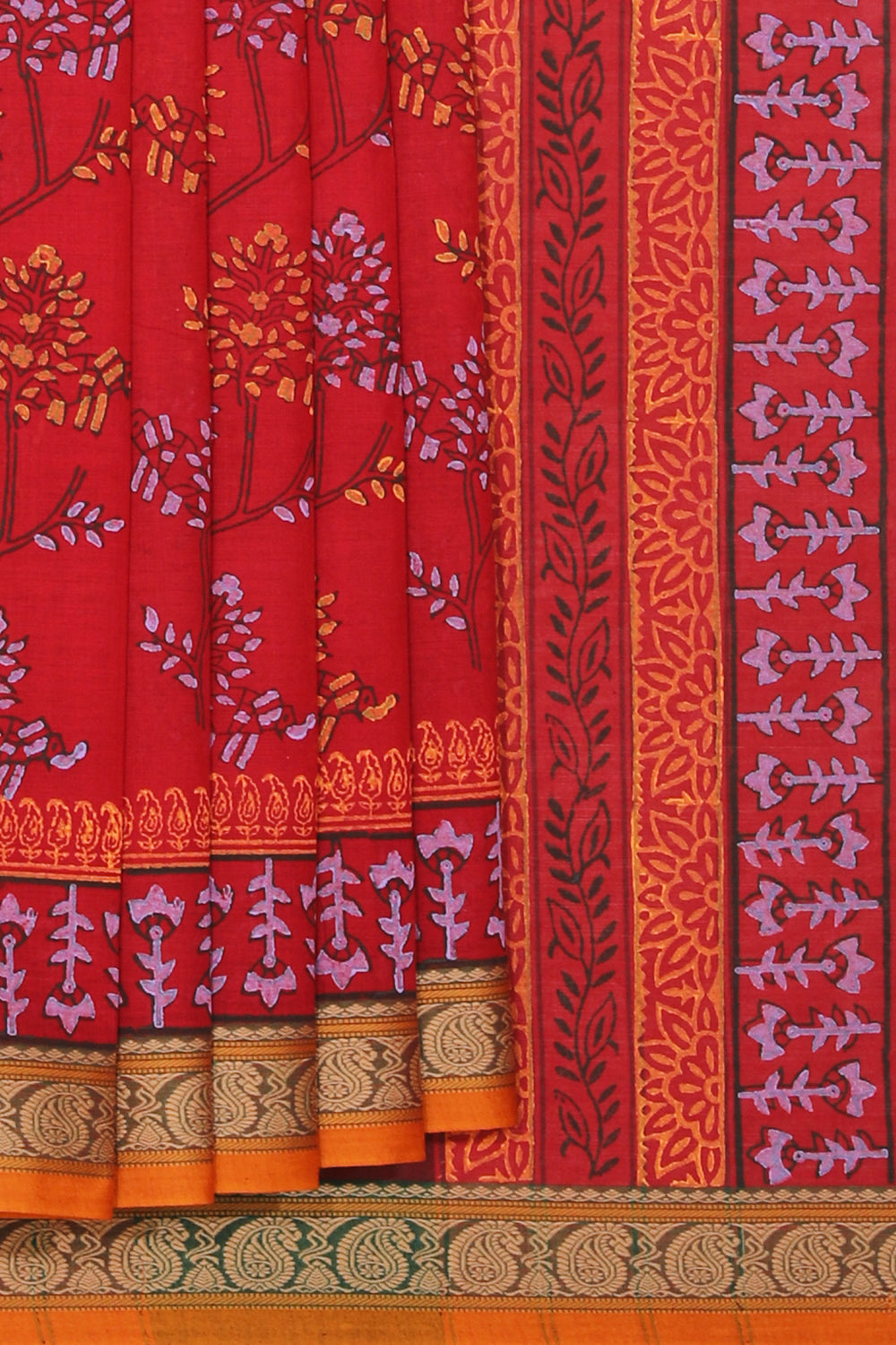 Kalanjali Ethnics Hand block printed cotton saree - view 2