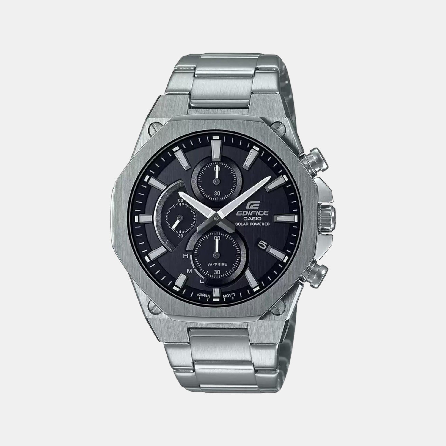 Casio Edifice Men Quartz Black Dial Chronograph Stainless Steel Watch EX527
