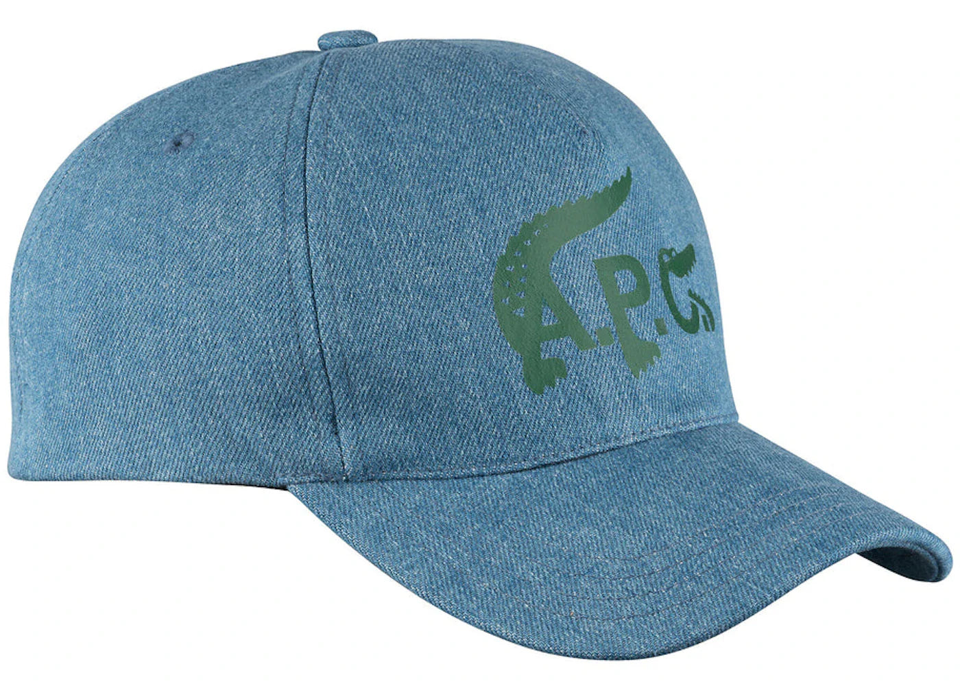P c x – A.P.C. x Lacoste Stonewashed Denim Baseball Cap Stonewashed Indigo