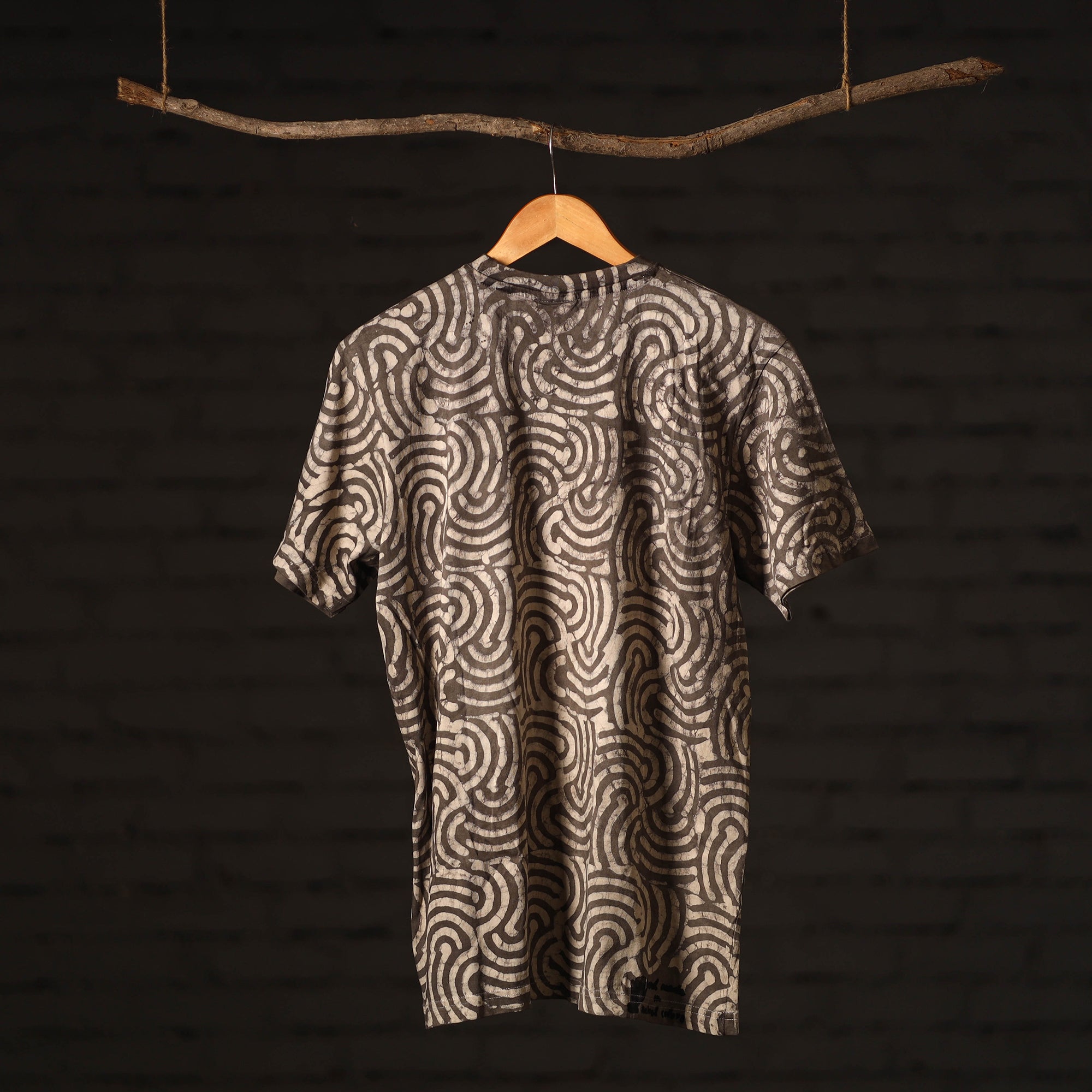 BINDAAS UNLIMITED Beige - Brown - Bindaas Block Art Printed Cotton Round Neck T-shirt - view 4