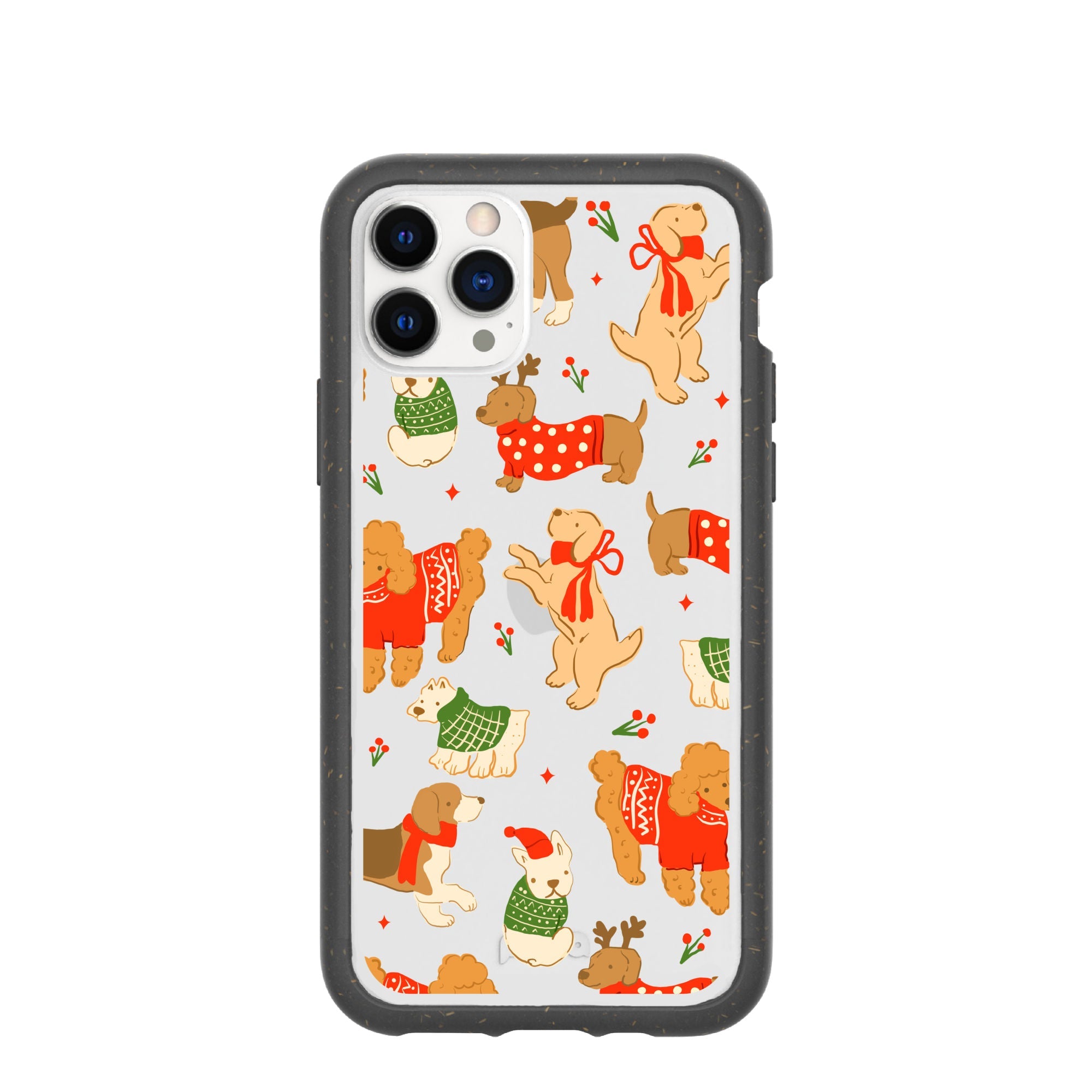 BlackTree Clear Jolly Doggos iPhone 11 Pro Case With Black Ridge