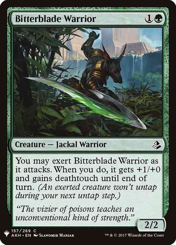 Bitterblade warrior akh-157 – Magic Bitterblade Warrior [AKH-157] [The List] [Non-Foil]